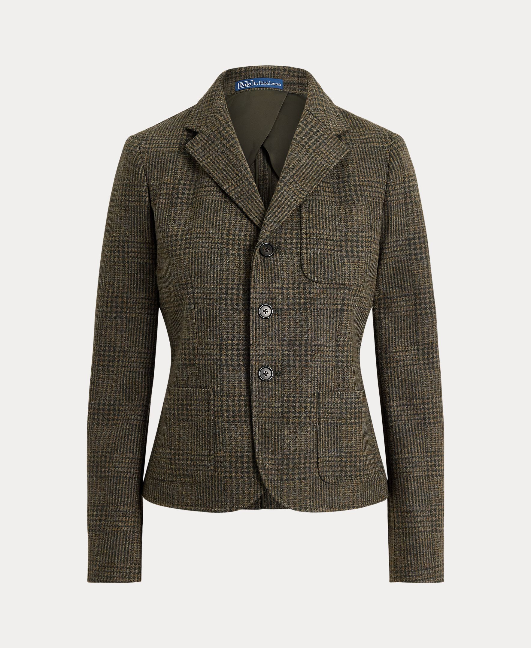 Blazer em Mistura de Algodão e Lã Verde-escuro-7