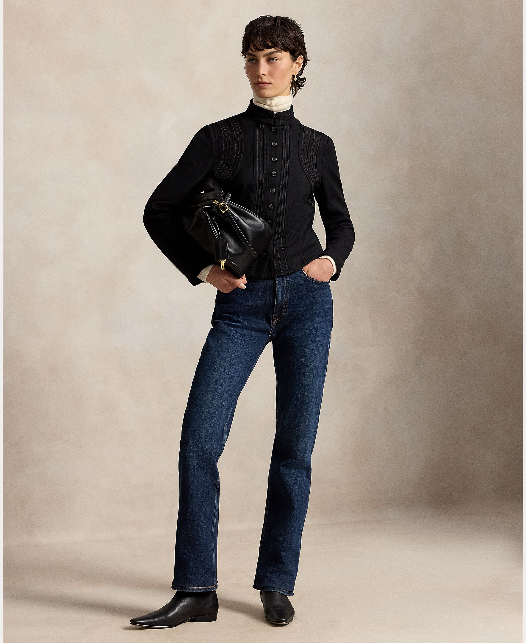 Imagen 1 de Chaqueta de mujer de algodón y lana - Polo Ralph Lauren - Negro Negro