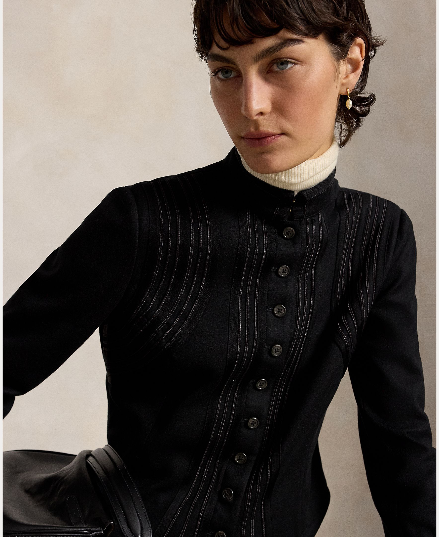 Imagen 5 de Chaqueta de mujer de algodón y lana - Polo Ralph Lauren - Negro Negro