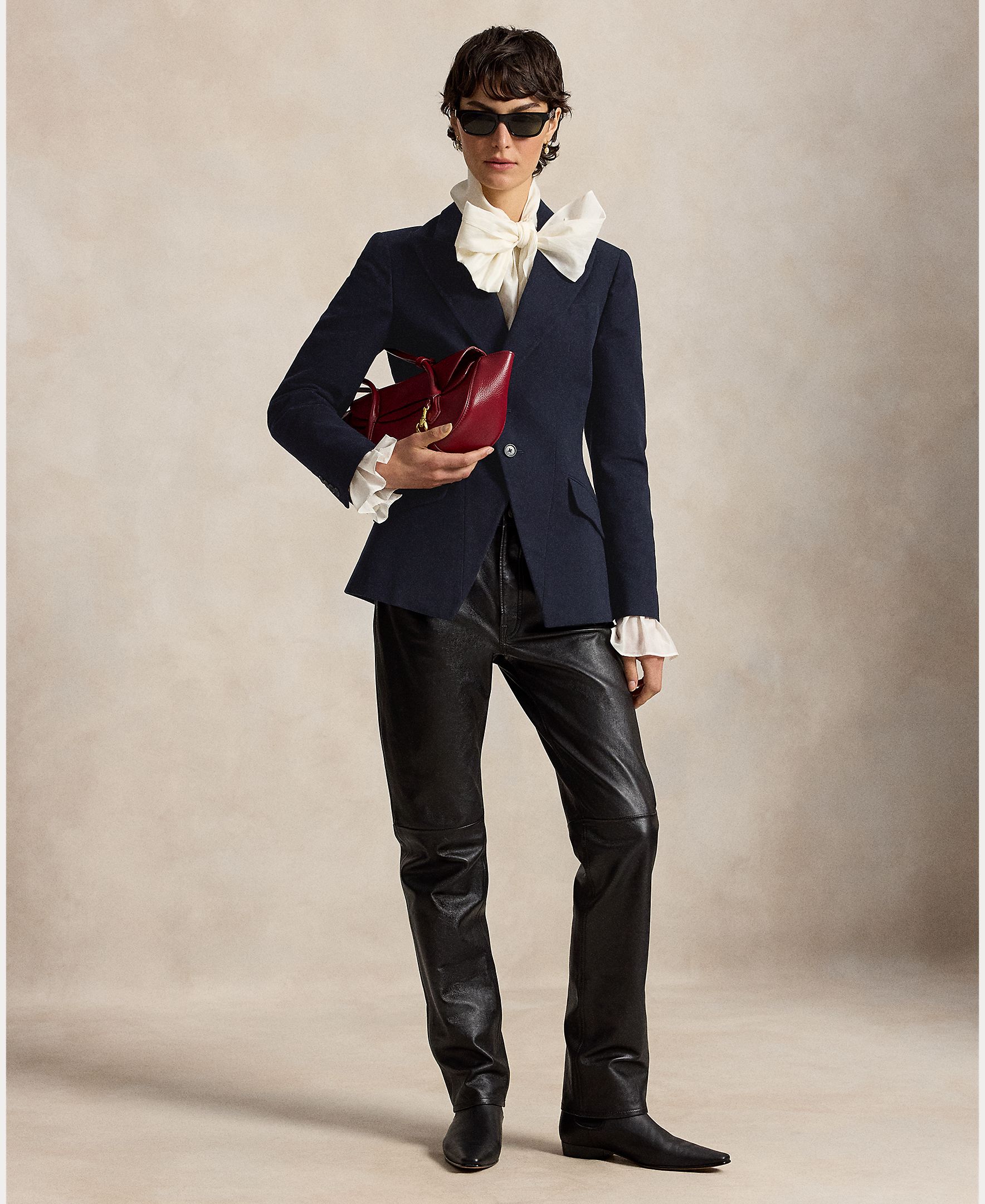 Blazer de mujer de algodón con botonadura sencilla - Polo Ralph Lauren - Azul marino Azul marino-1