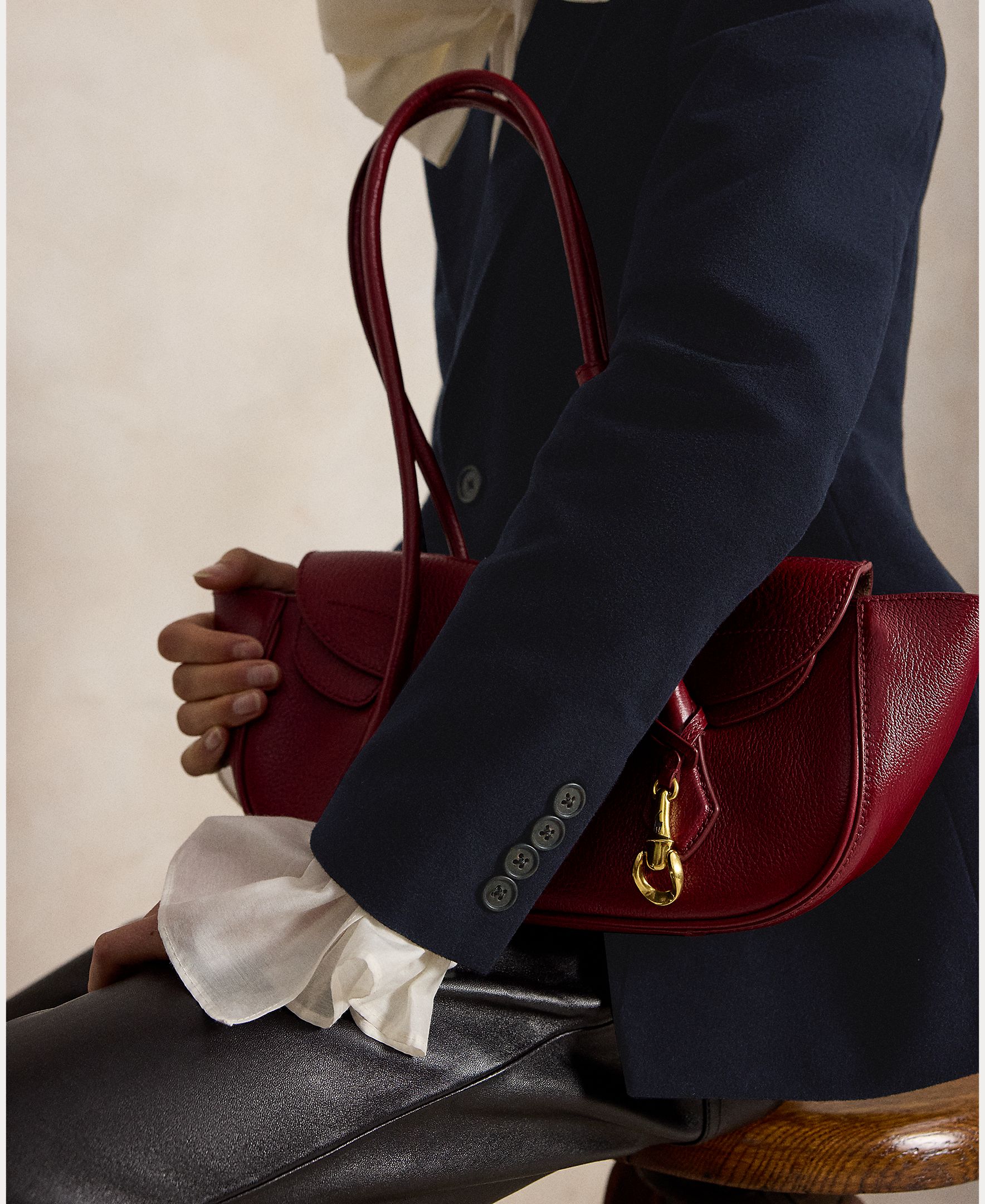 Blazer de mujer de algodón con botonadura sencilla - Polo Ralph Lauren - Azul marino Azul marino-6