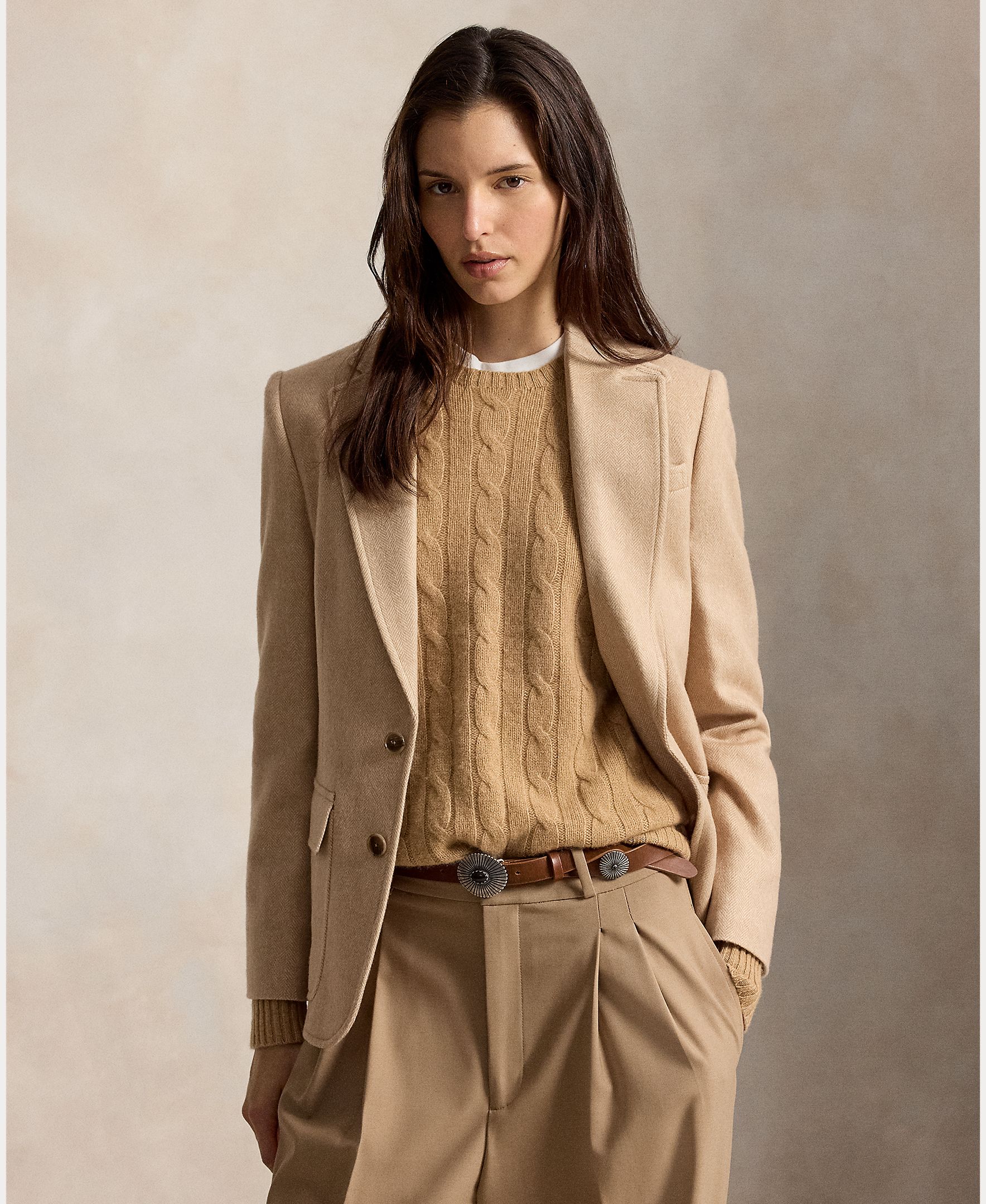Blazer de mujer de lana - Polo Ralph Lauren - Beige Beige-3