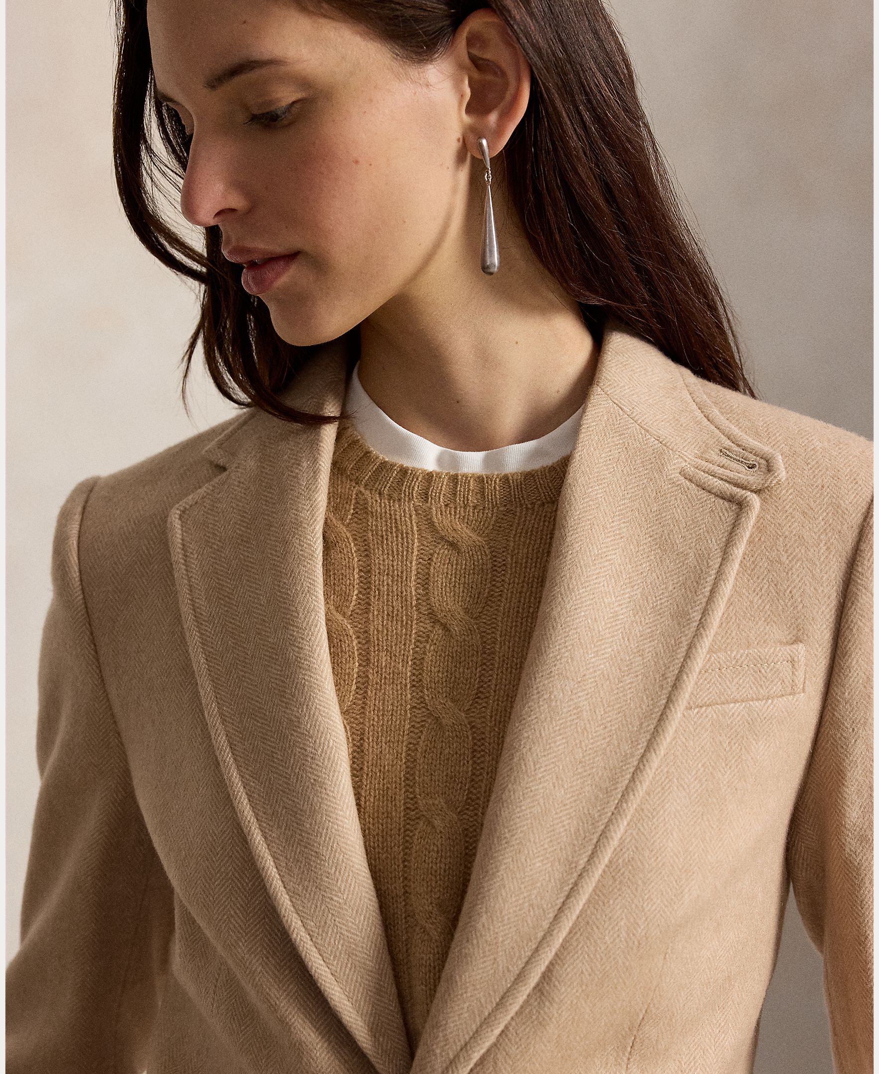 Blazer de mujer de lana - Polo Ralph Lauren - Beige Beige-5