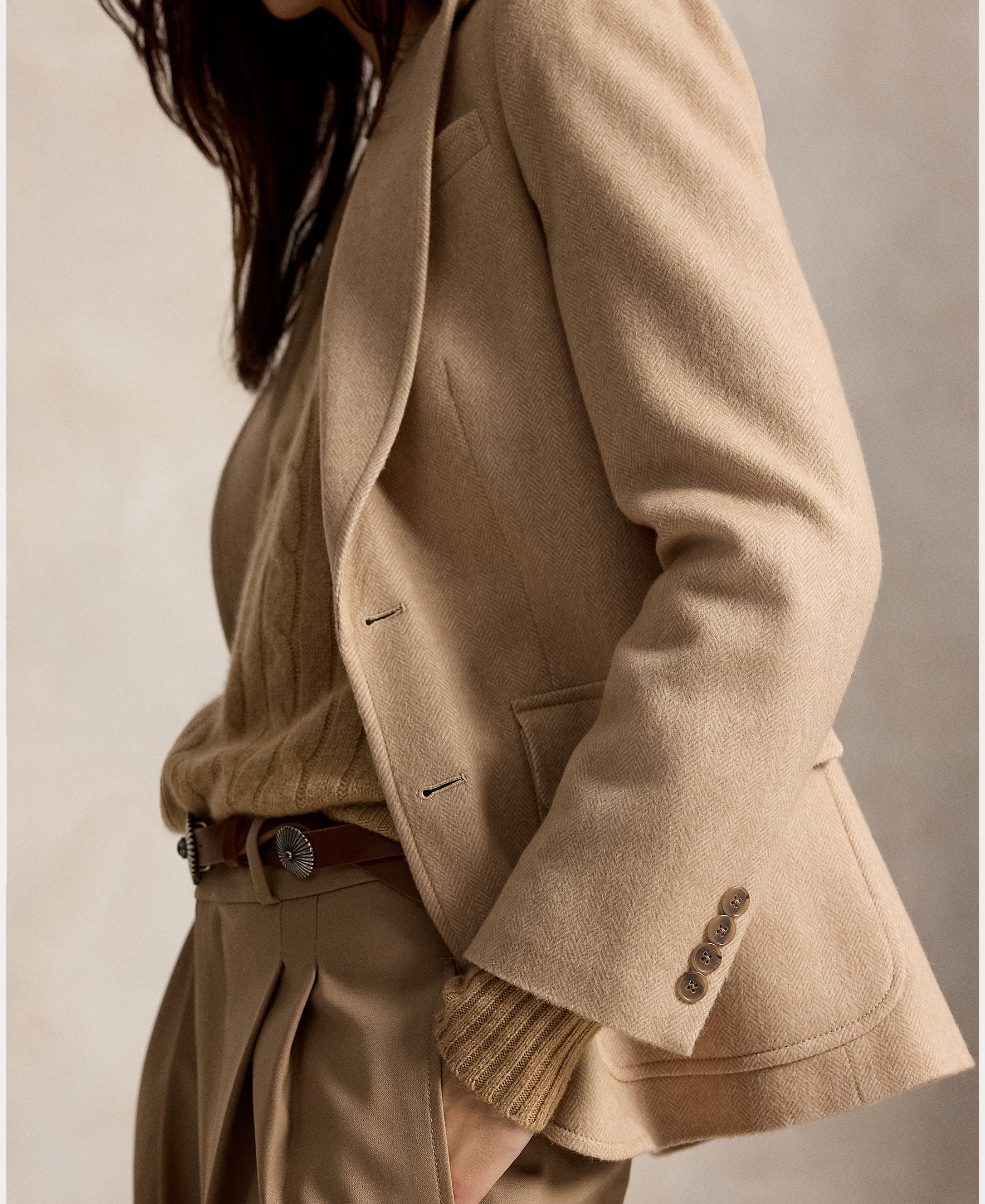 Blazer de mujer de lana - Polo Ralph Lauren - Beige Beige-6