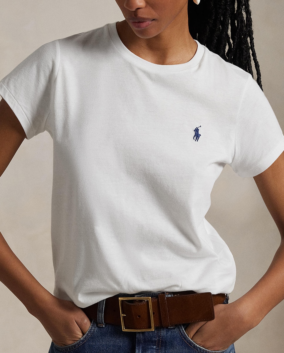 Camiseta de mujer básica con logo bordado - Polo Ralph Lauren - Blanco Blanco-4