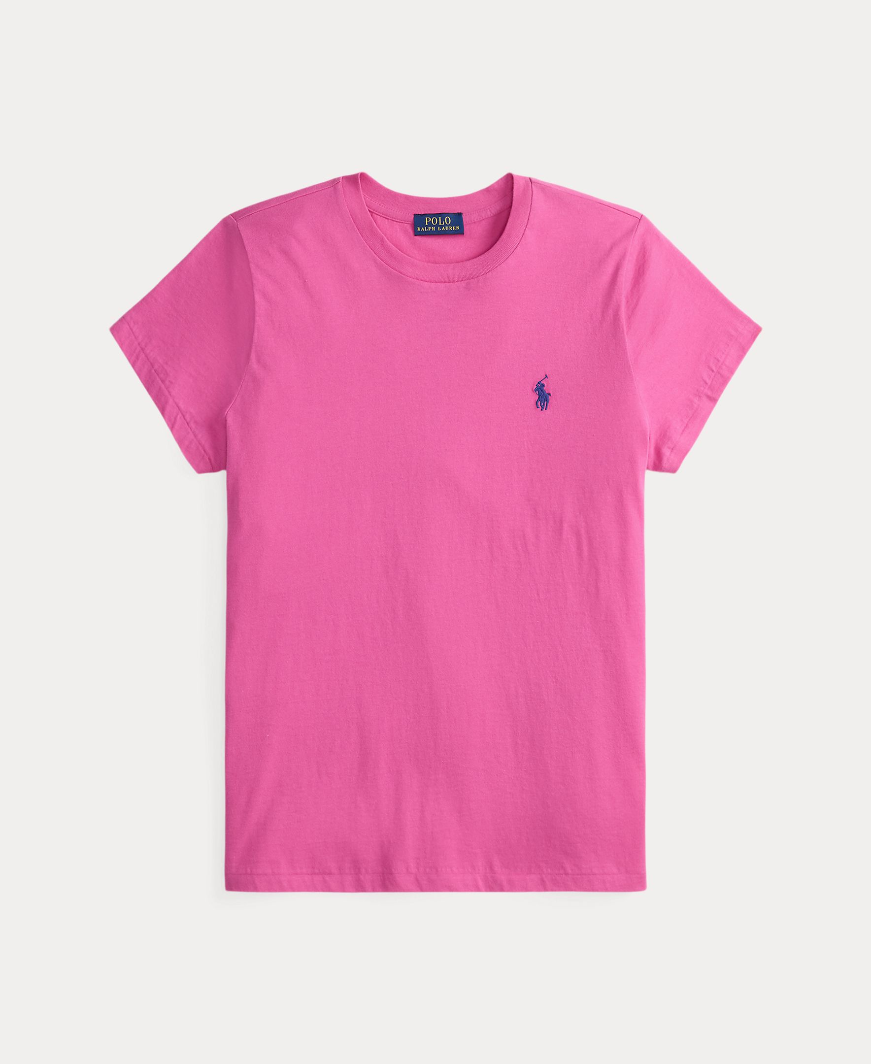 T-shirt de Malha de Algodão com Manga Curta Rosa-4