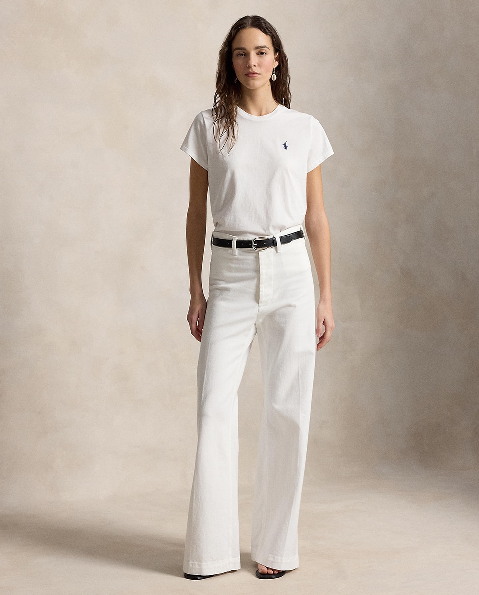 Camiseta de mujer de punto de algodón de manga corta - Polo Ralph Lauren - Blanco Blanco-6