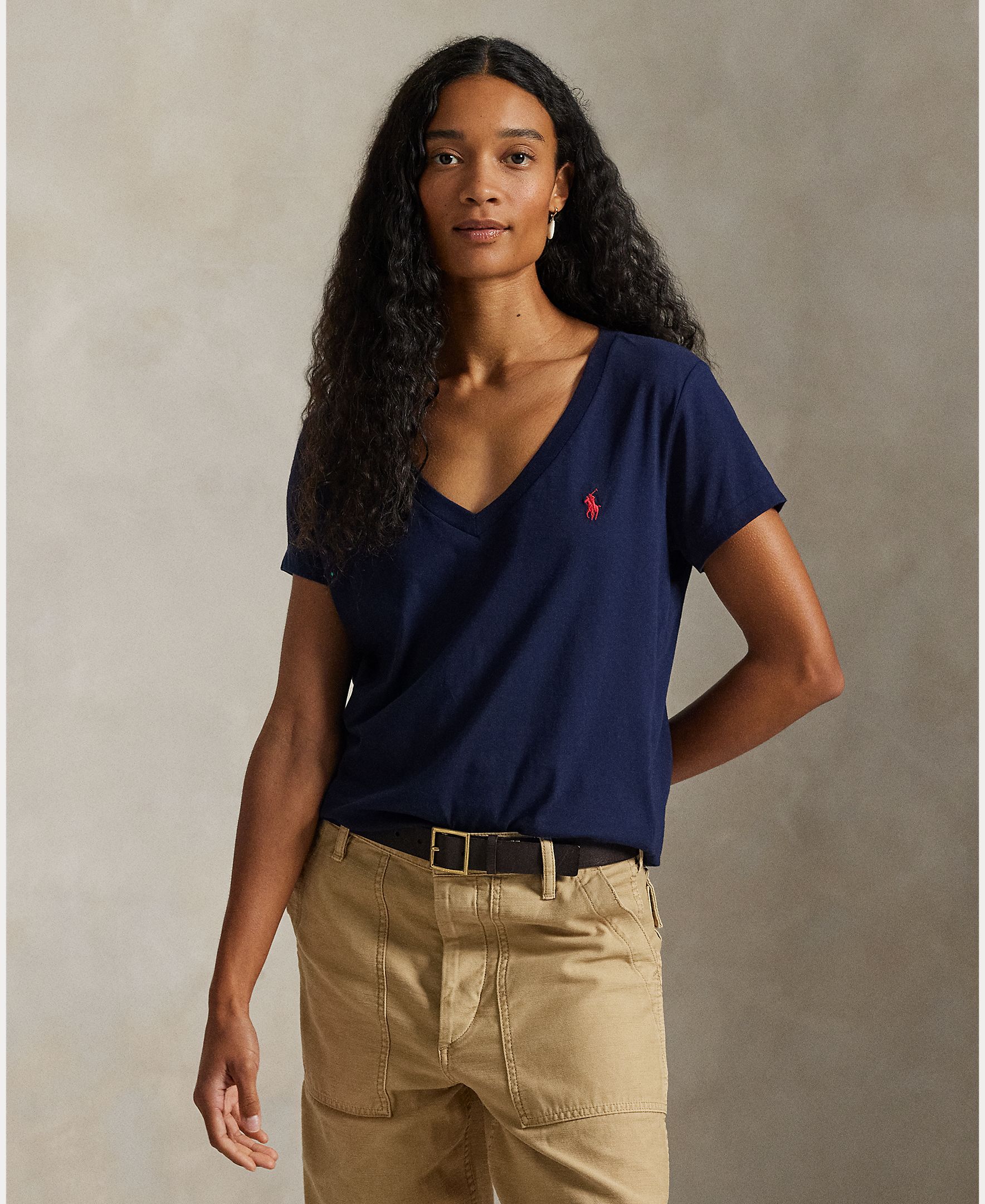 Imagem 0 de Camisola de Algodão com Decote em Bico
