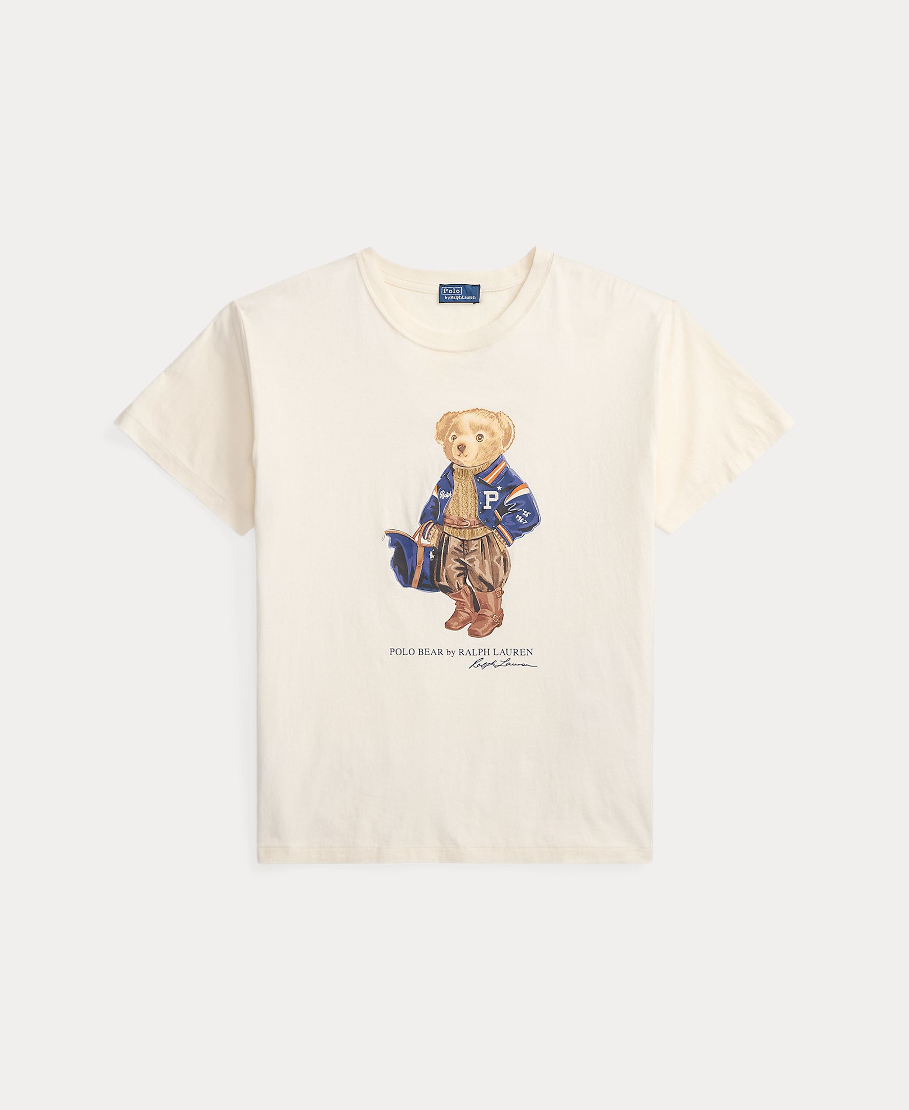 T-shirt de algodão com Polo Bear Branco-6