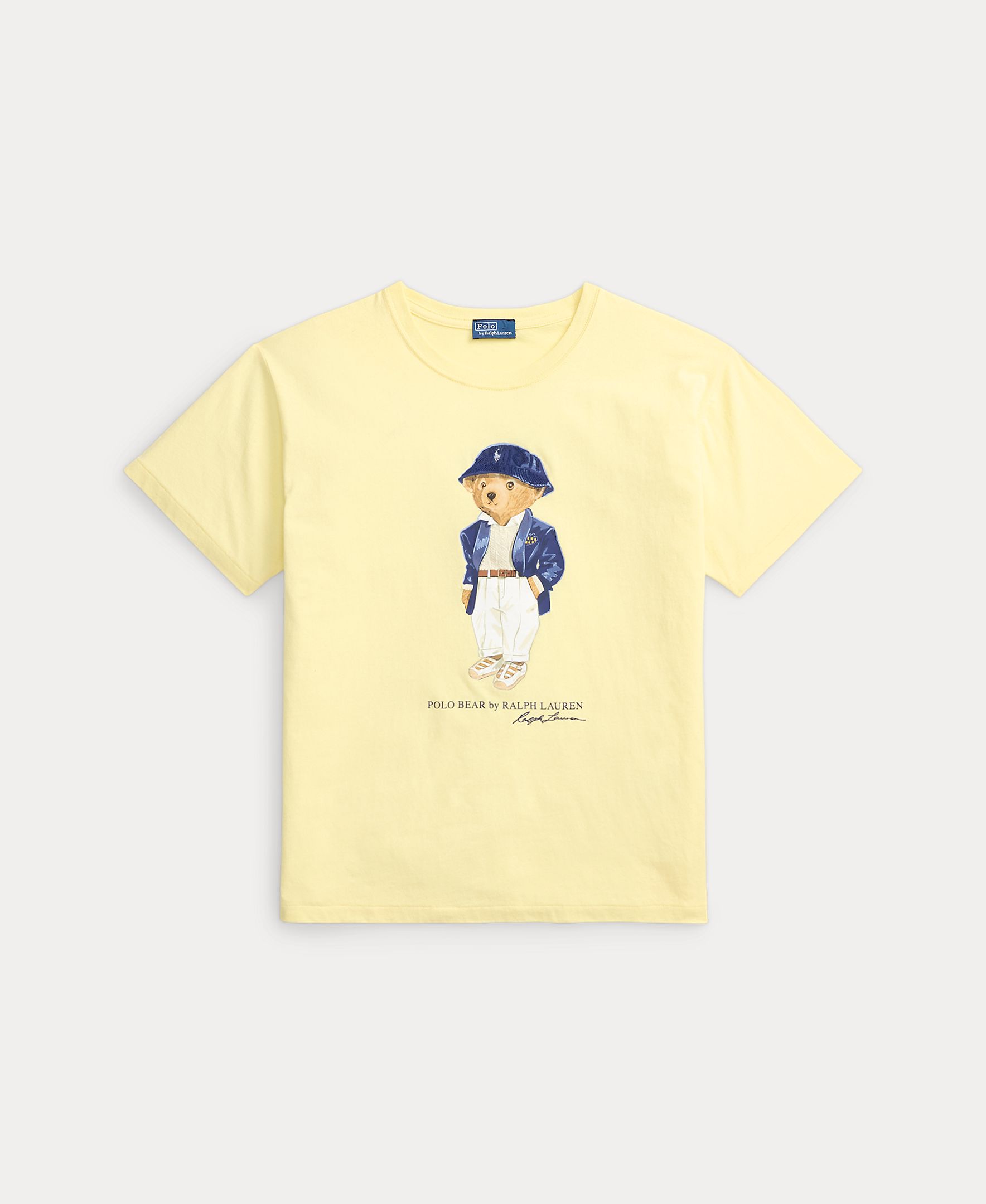 T-shirt de algodão com Polo Bear Amarelo-5