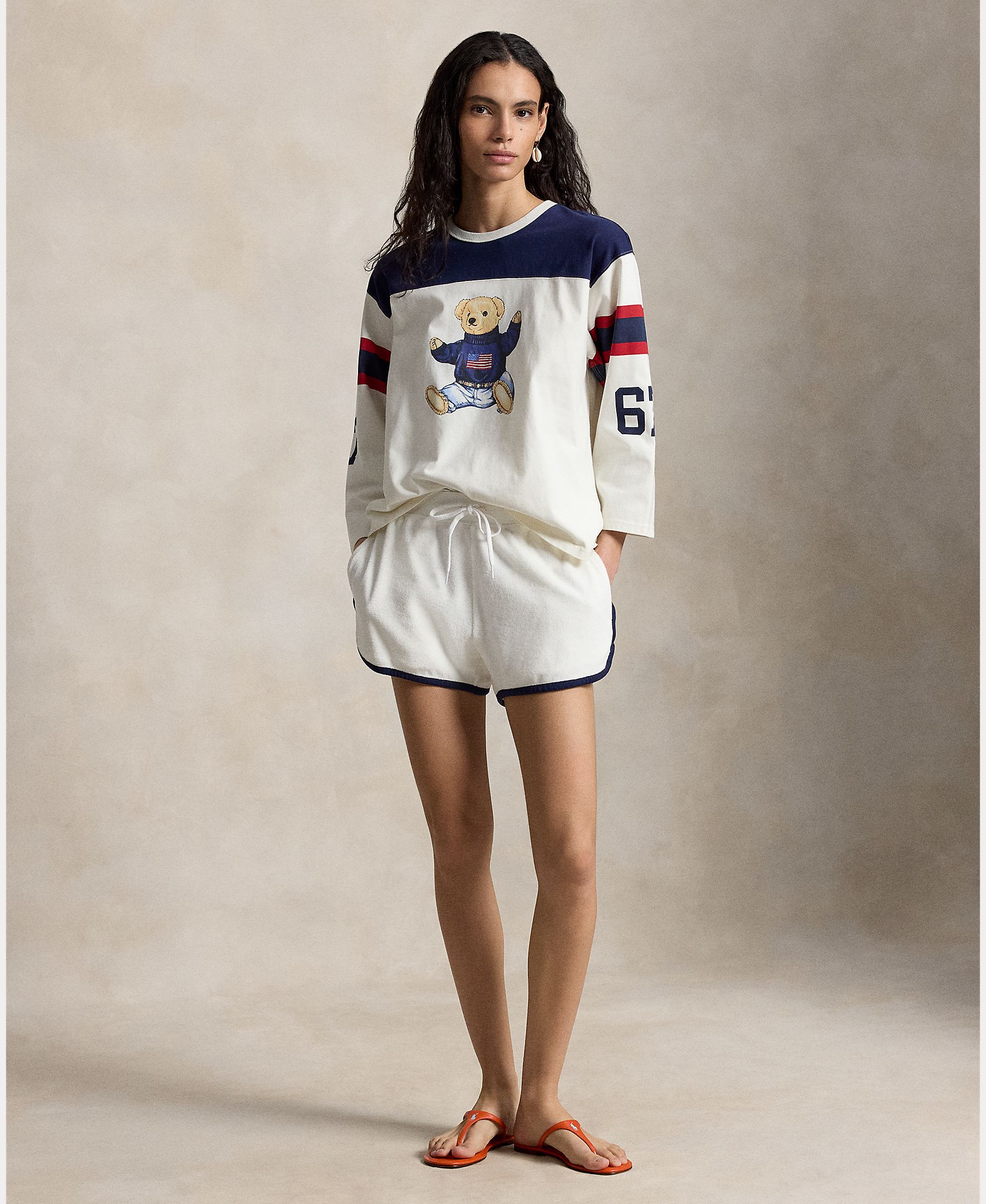 Camisola de Manga Comprida com Polo Bear Azul/Branco-5