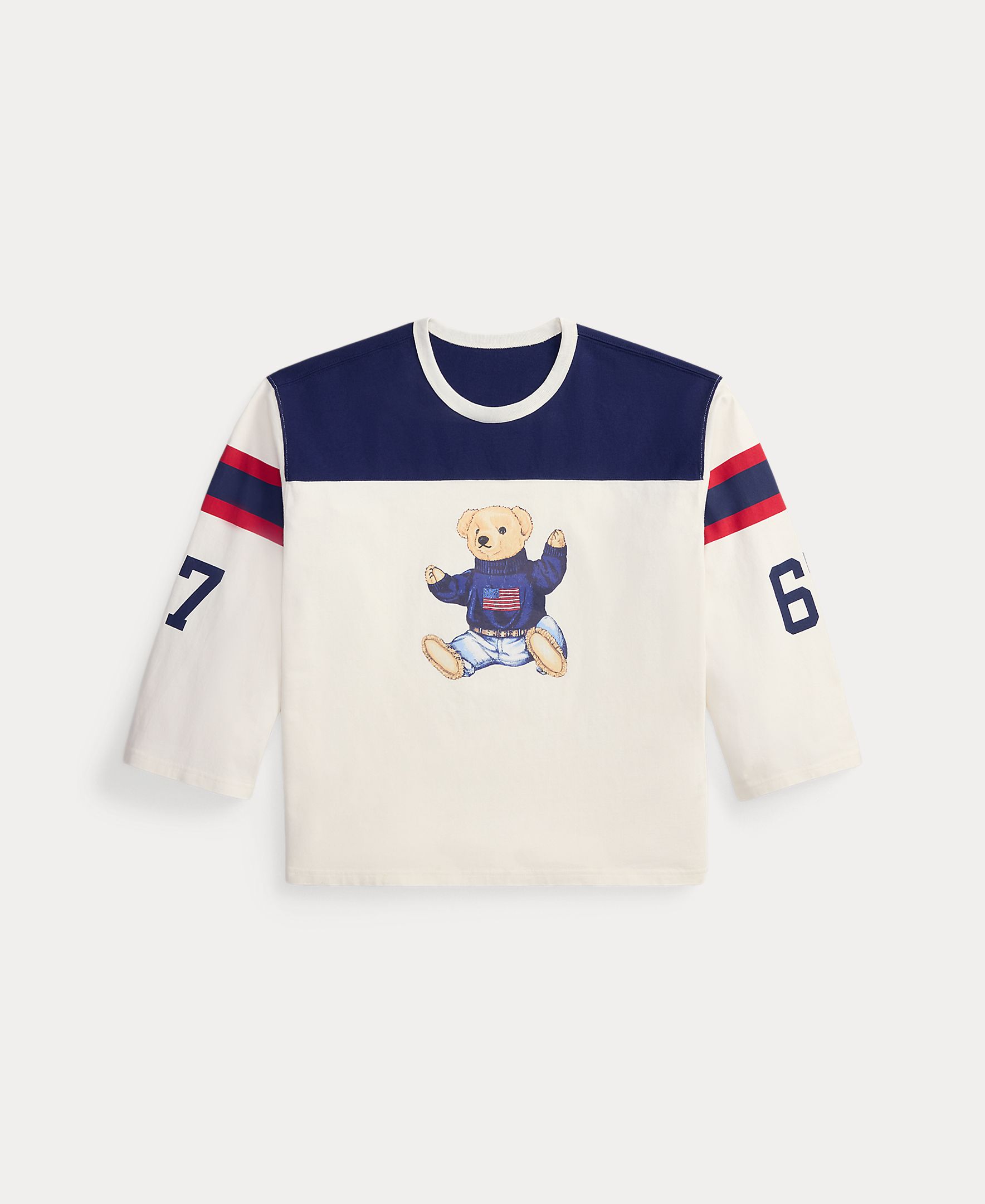 Camisola de Manga Comprida com Polo Bear Azul/Branco-4
