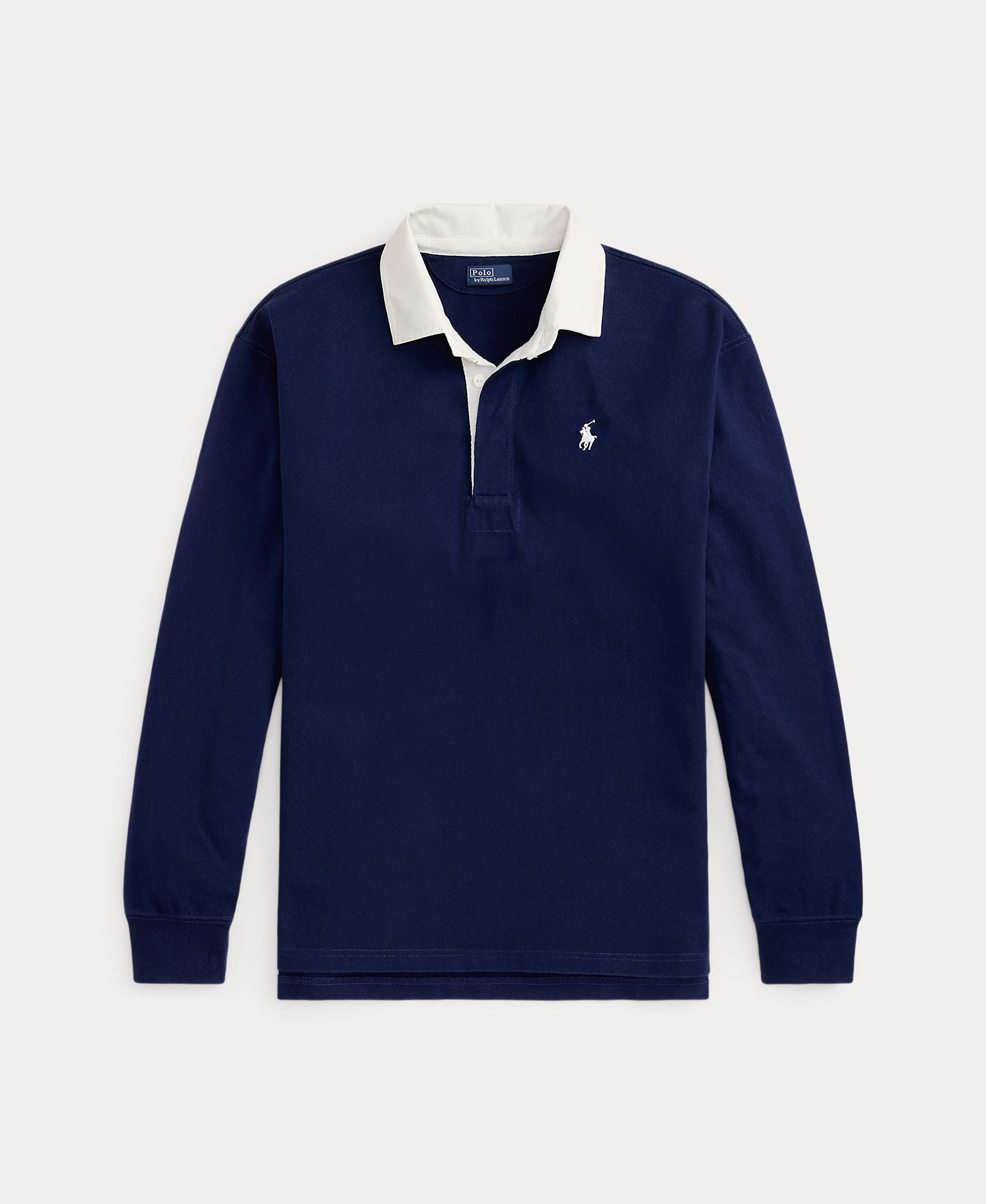 Polo de Algodão com Manga Comprida Azul-cobalto-6