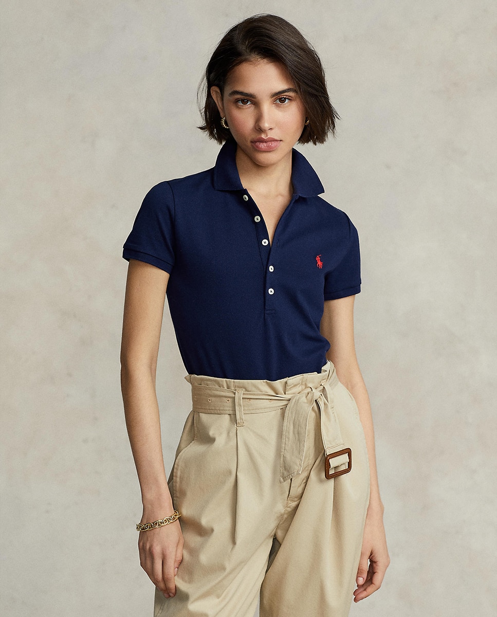 Polo Liso Slim Fit Azul-marinho-1