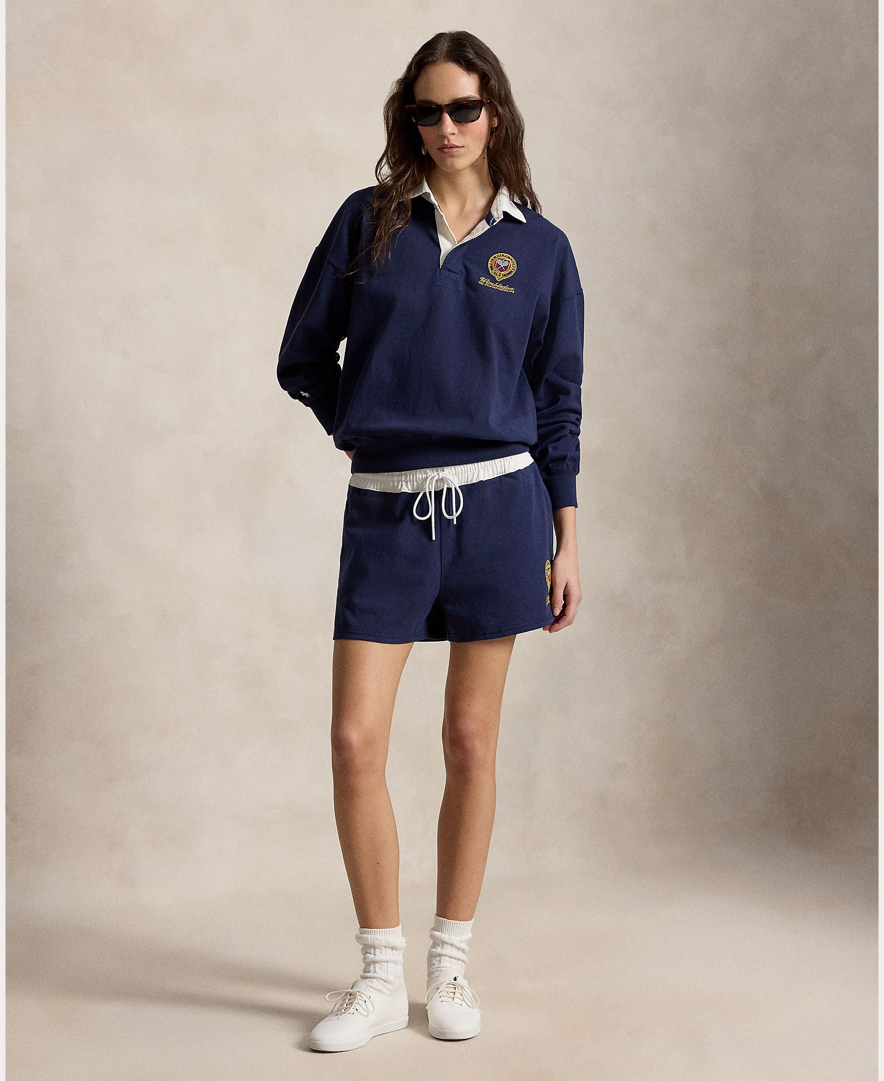 Sweatshirt com Colarinho de Polo Wimbledon Azul-marinho-4
