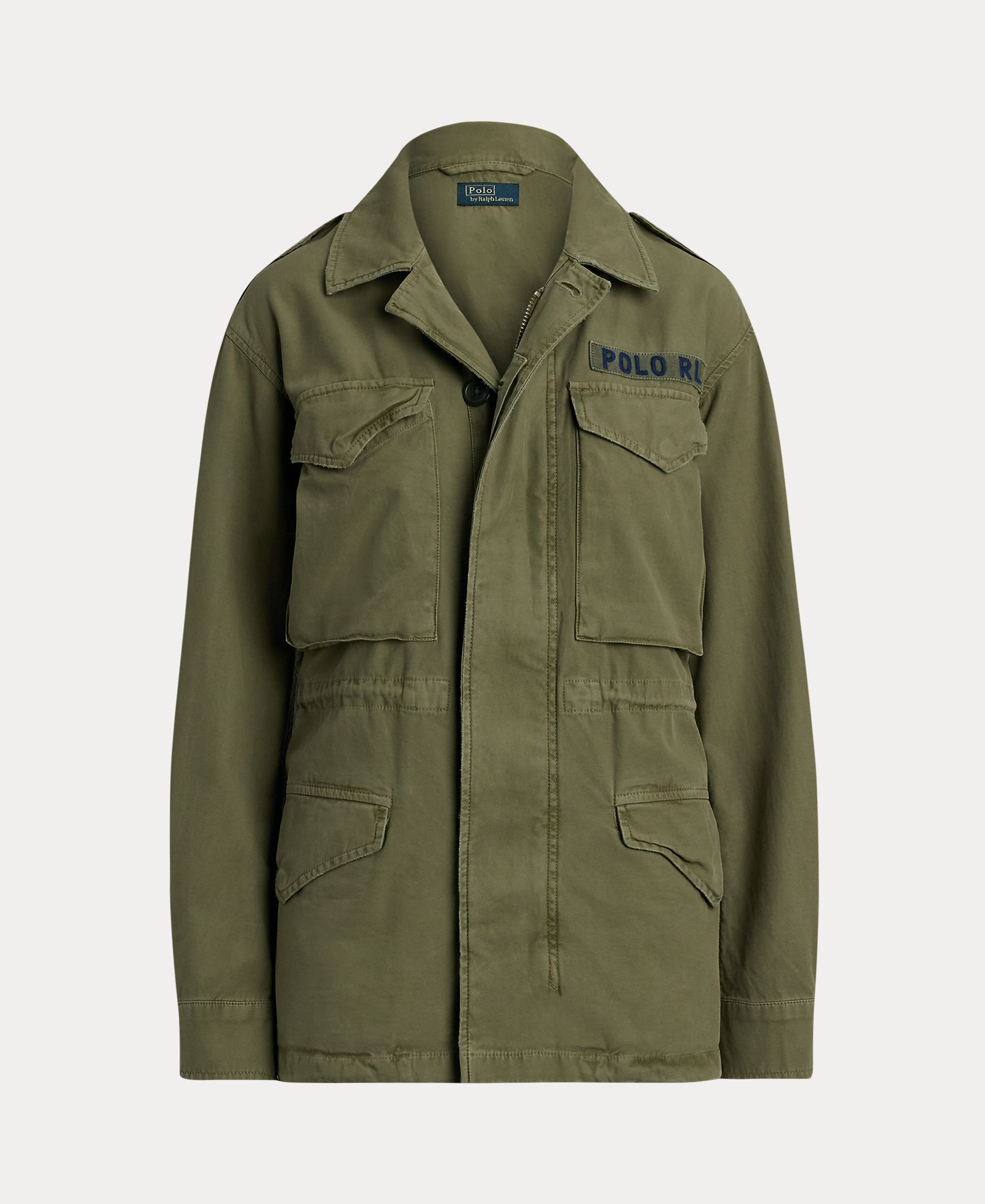 Parka de Algodão de Estilo Militar Verde-militar-8