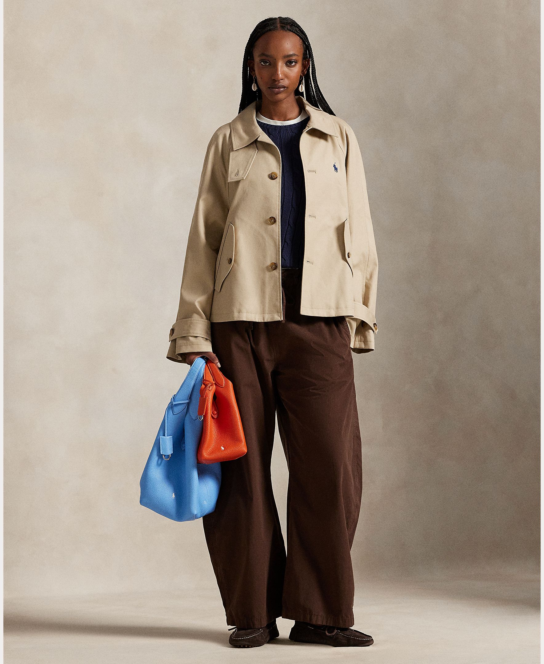 Polo Ralph Lauren - Chaqueta de mujer de sarga de algodón con caballo bordado.
