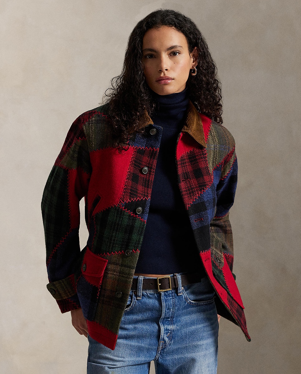 Casaco de Lã com Estampado Multicolor-1