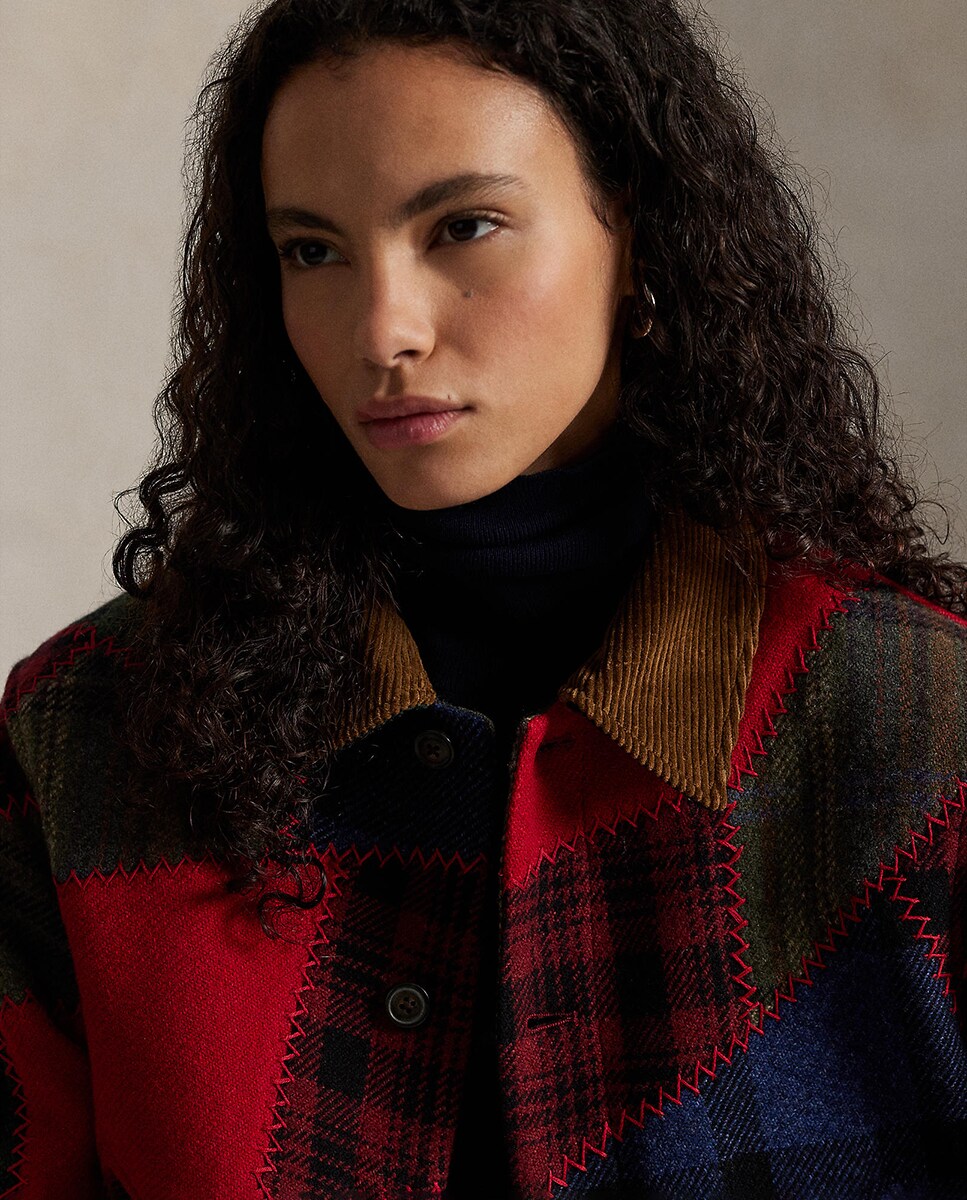 Casaco de Lã com Estampado Multicolor-4