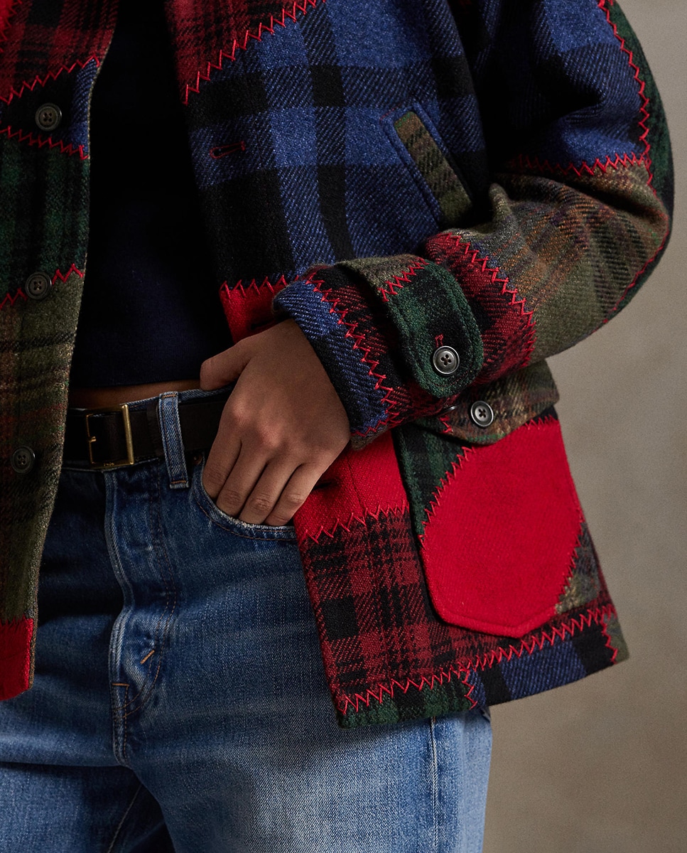 Casaco de Lã com Estampado Multicolor-5