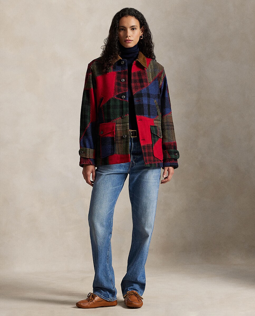 Casaco de Lã com Estampado Multicolor-8