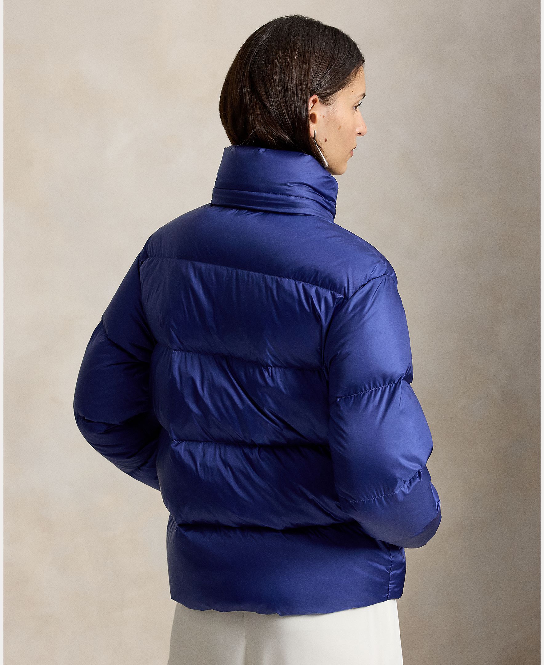 Plumífero de mujer con capucha y logotipo - Polo Ralph Lauren - Azul Cobalto Azul Cobalto-5