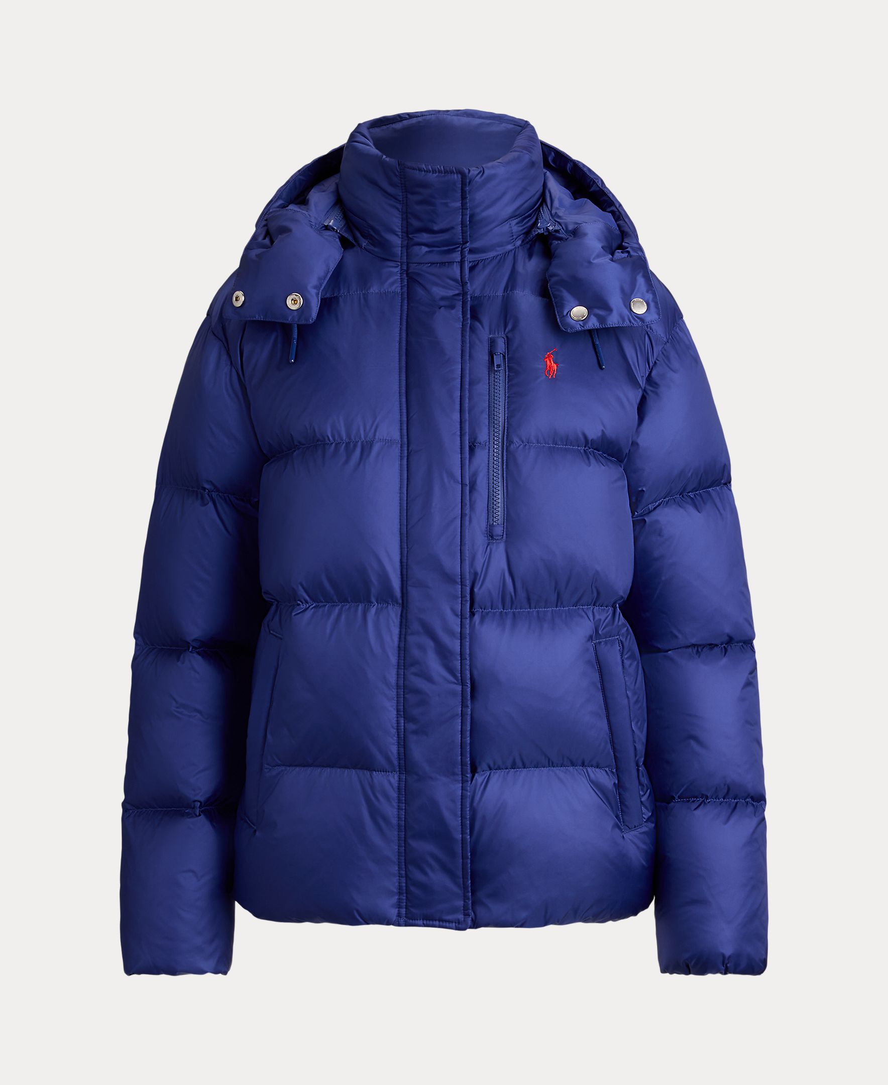 Plumífero de mujer con capucha y logotipo - Polo Ralph Lauren - Azul Cobalto Azul Cobalto-8