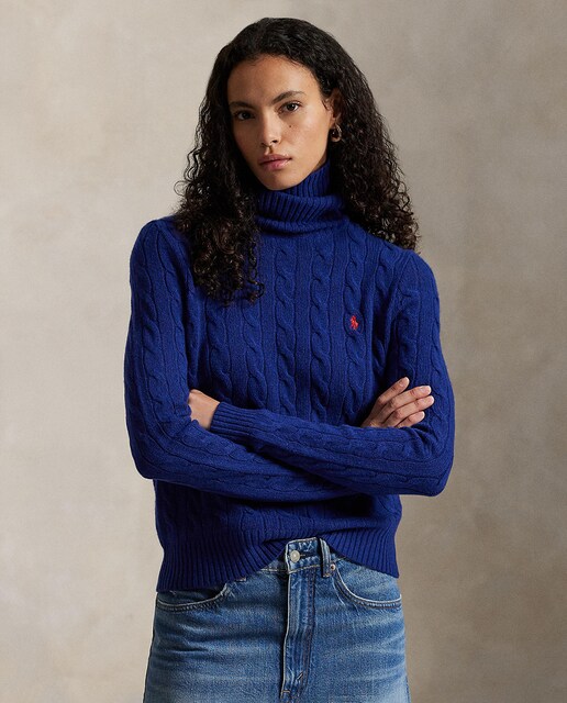 Imagen 0 de Jersey de mujer de punto de ochos de cuello alto