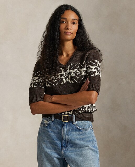 Imagem 0 de Camisola de malha estampada com manga curta