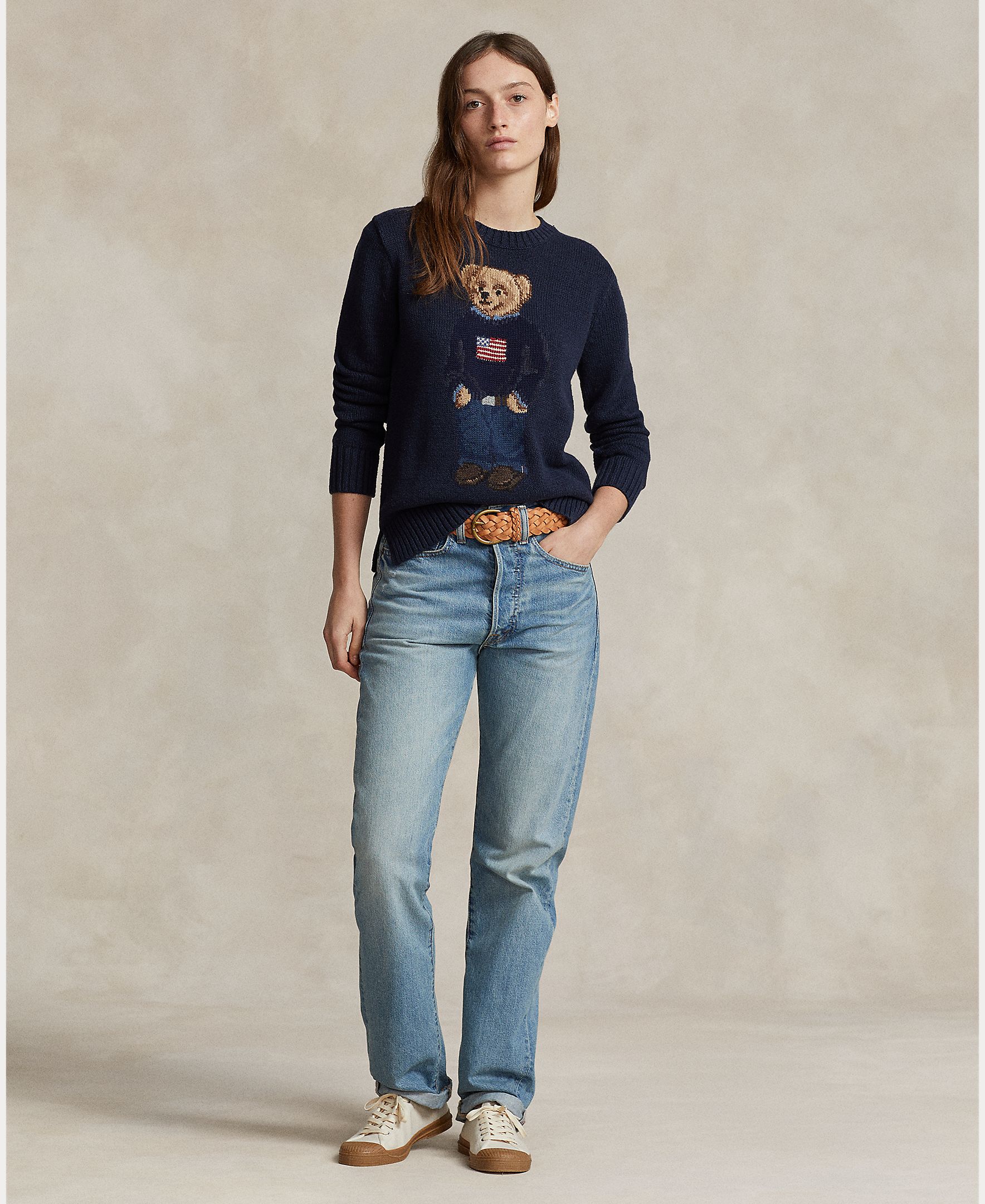 Camisola de Malha de Manga Comprida com Polo Bear Azul-marinho-6
