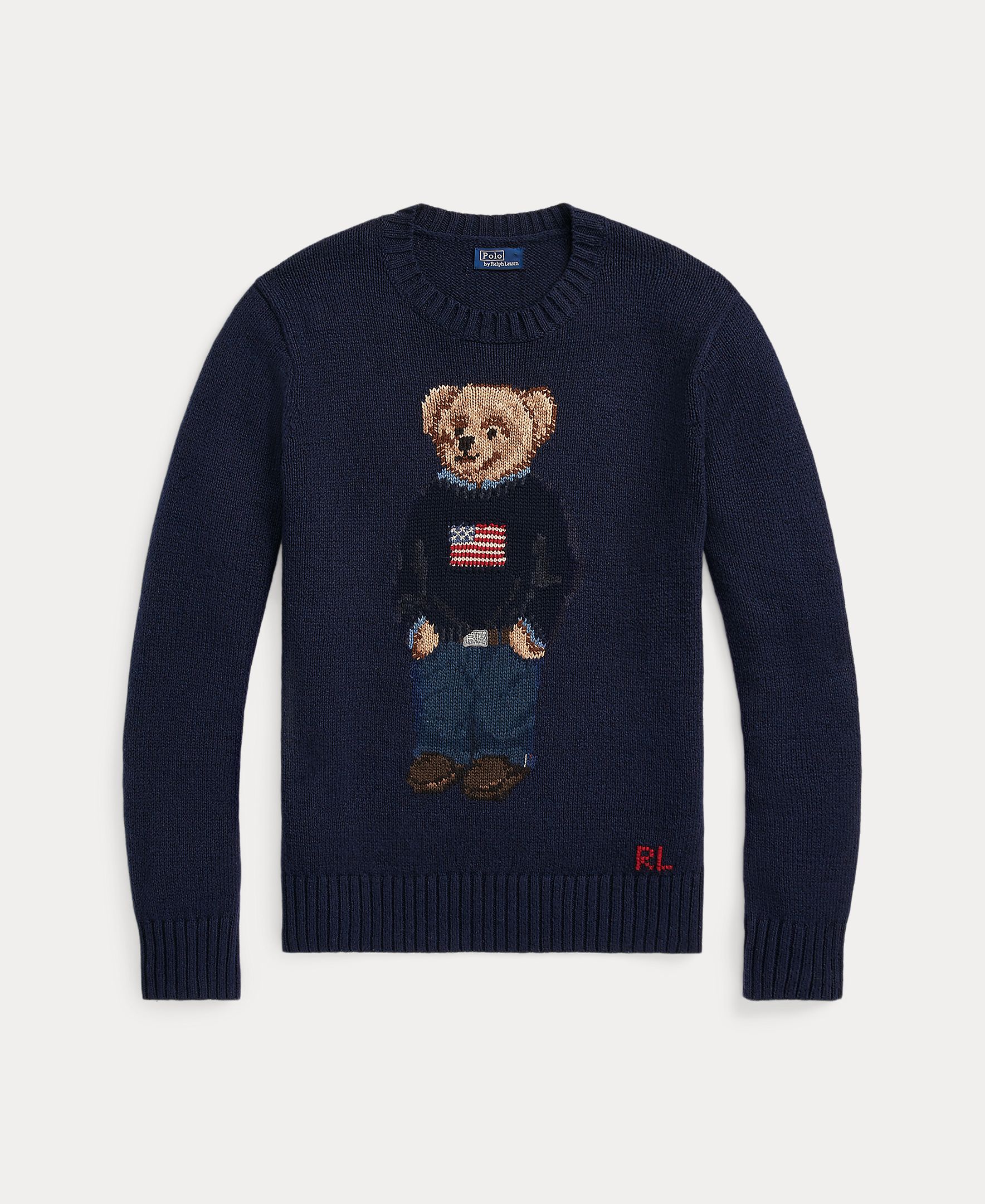 Camisola de Malha de Manga Comprida com Polo Bear Azul-marinho-5