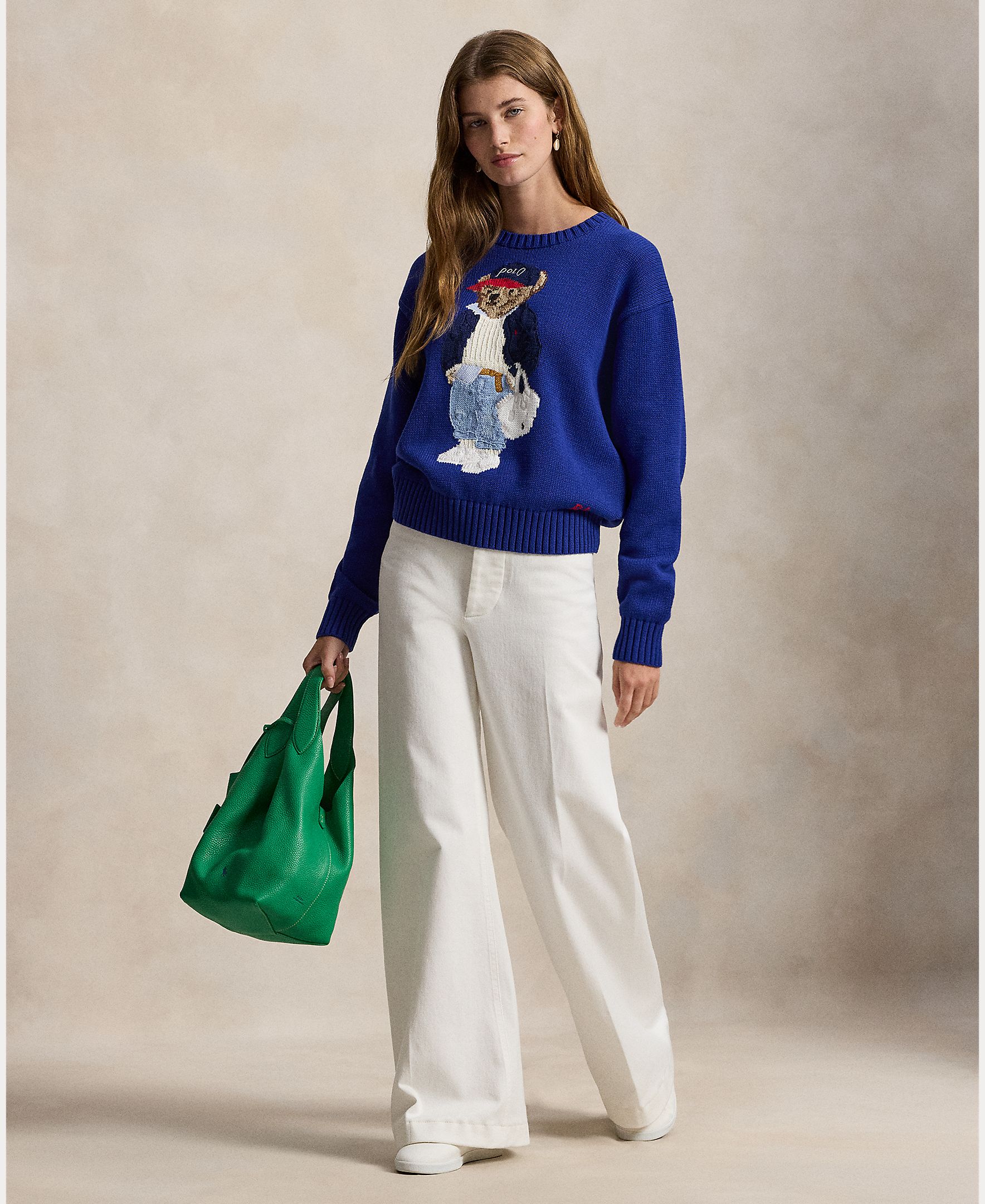 Camisola de Malha de Algodão com Polo Bear Azul-marinho-5