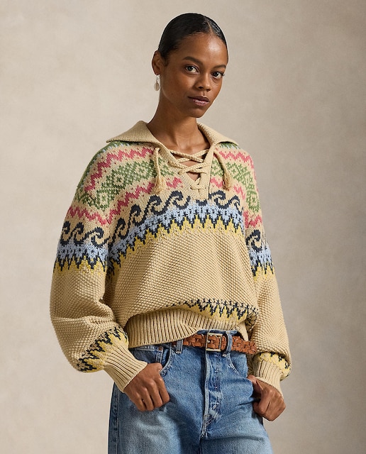 Imagem 0 de Camisola de Malha com Desenho Fair Isle com Laço