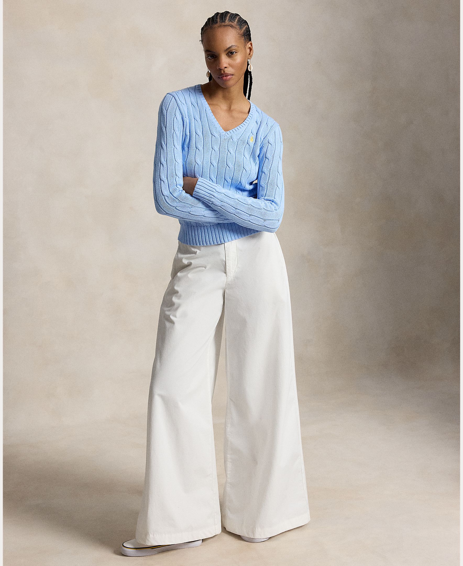 Camisola de malha do cabo de algodão Porcelana-7