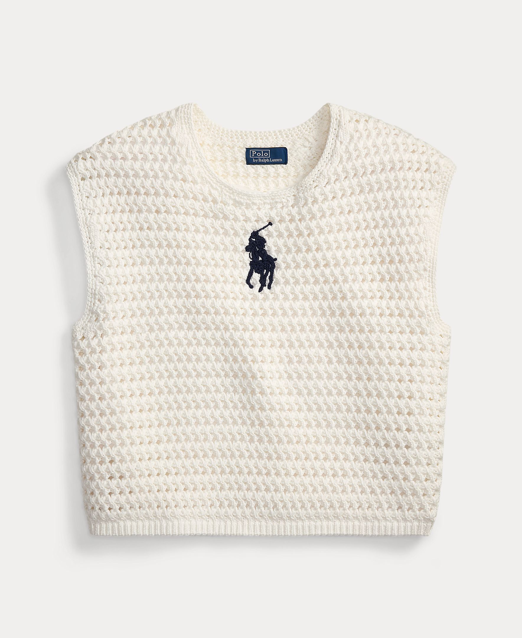 Camisola de Malha de Algodão com Big Pony Branco-5