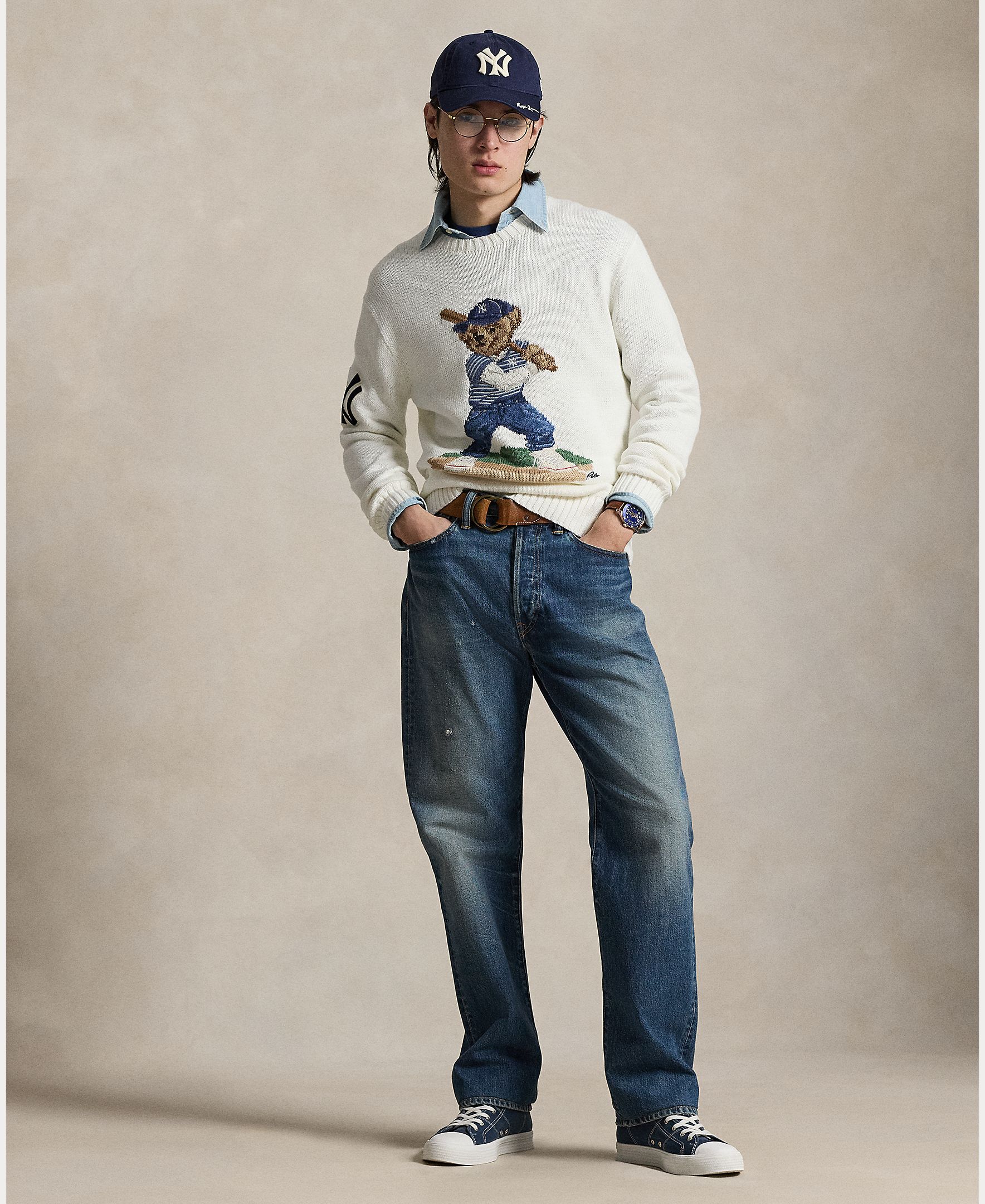 Imagem 0 de Camisola de Malha dos Yankees com Polo Bear