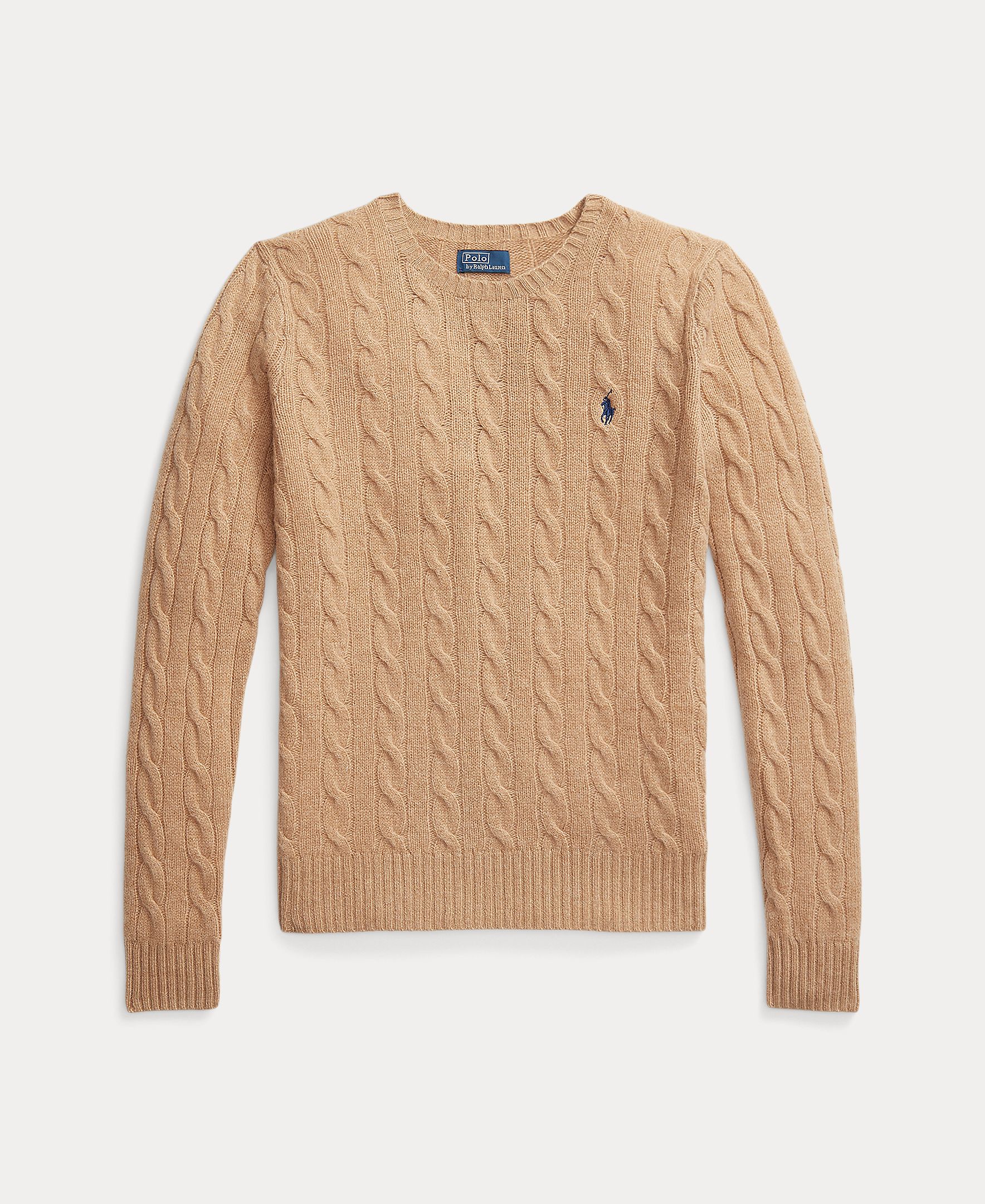 Jersey de mujer de lana y cachemira en punto de ochos - Polo Ralph Lauren - Camel Camel-6