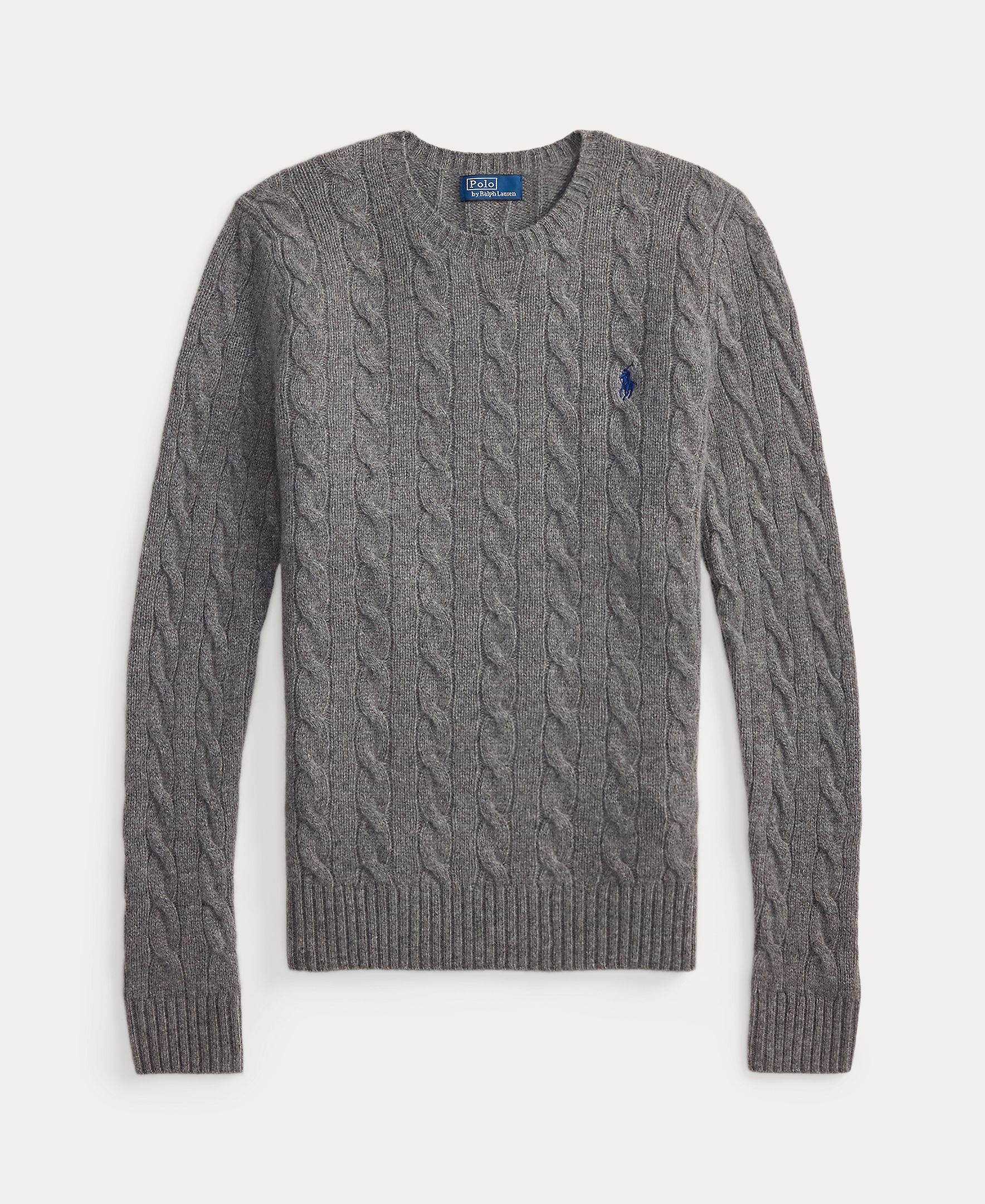 Jersey de mujer de lana y cachemira en punto de ochos - Polo Ralph Lauren - Gris Gris-6