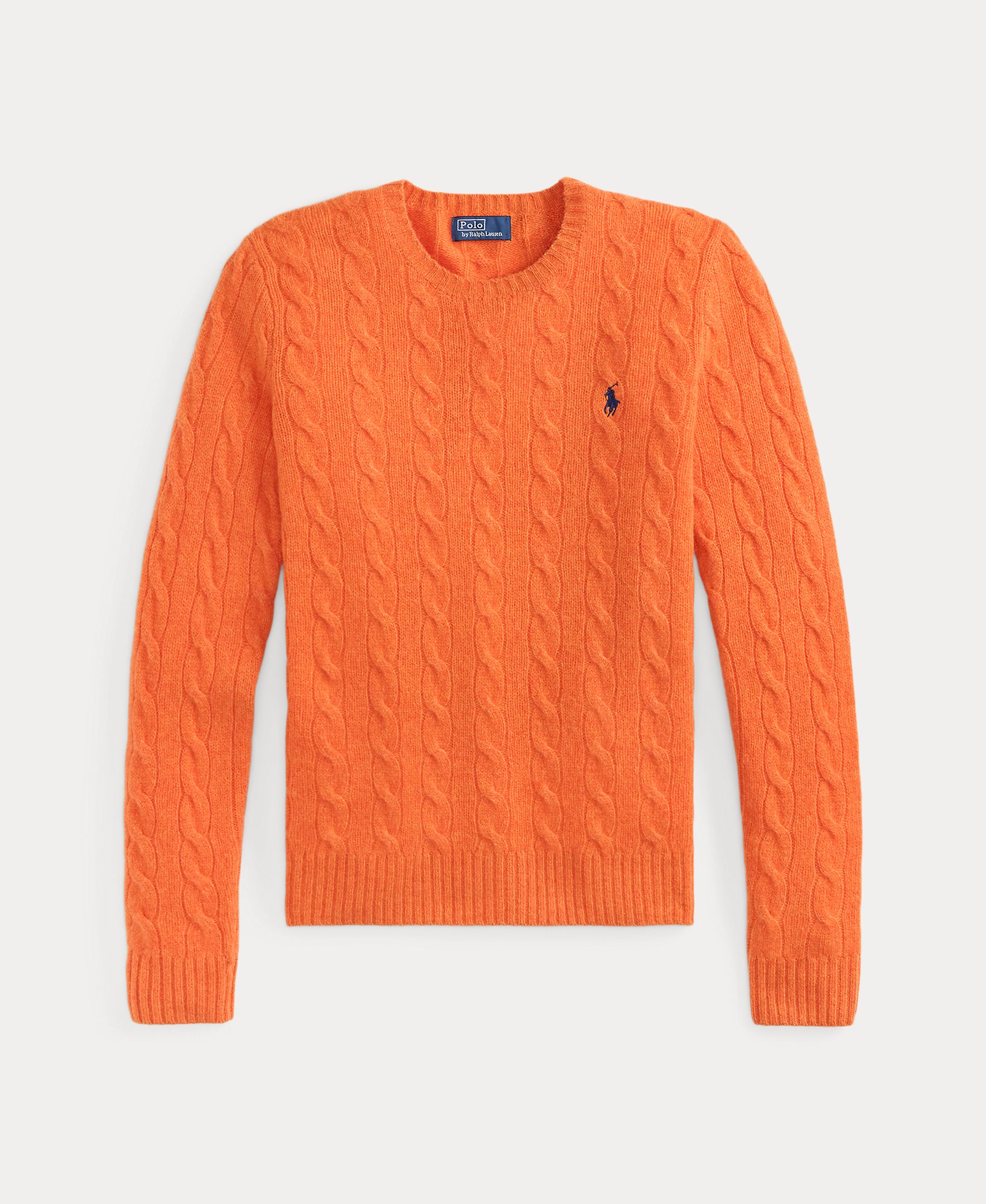 Jersey de mujer de lana y cachemira en punto de ochos - Polo Ralph Lauren - Naranja Naranja-5