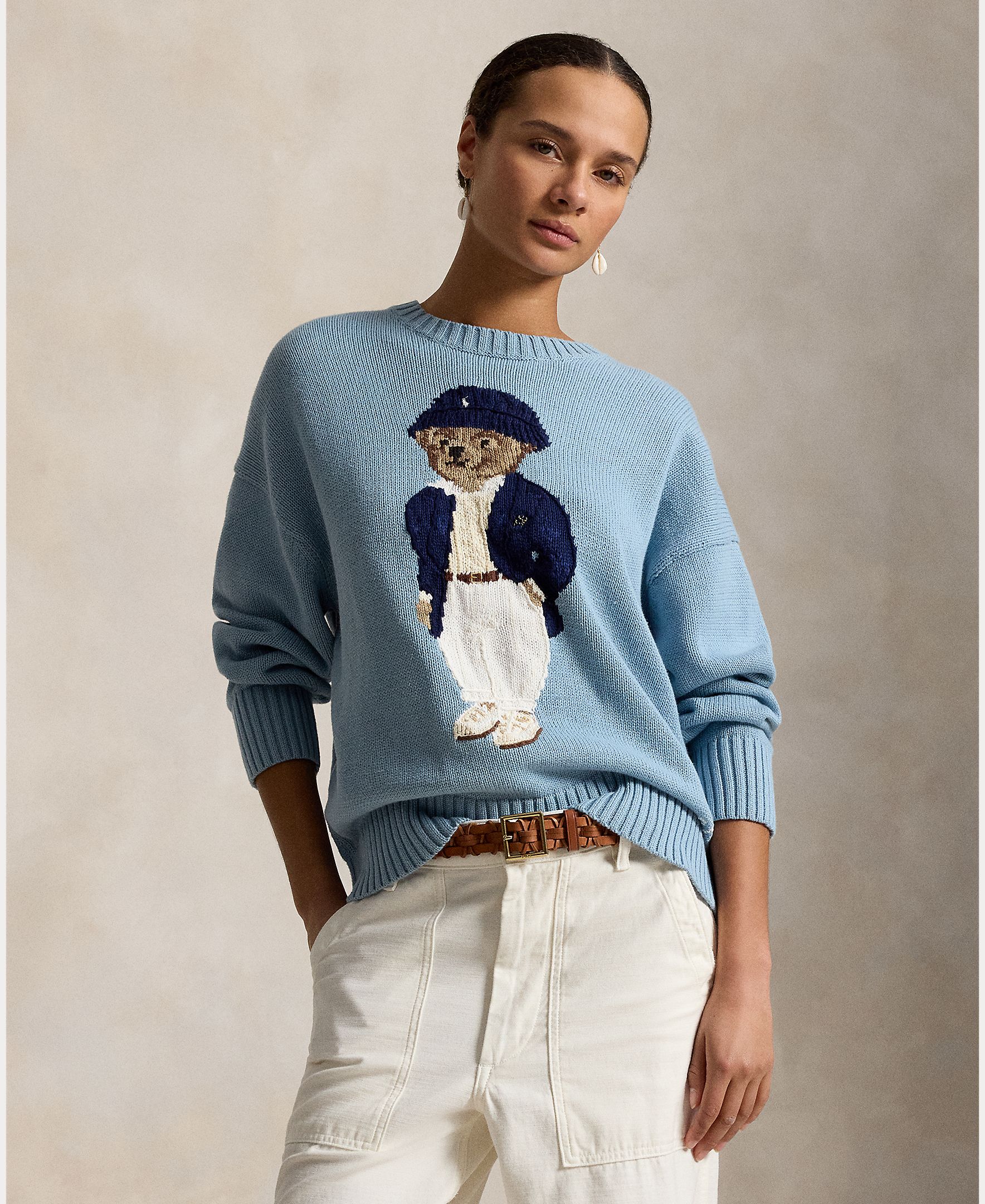 Imagem 0 de Camisola de Malha com Decote Redondo e Polo Bear