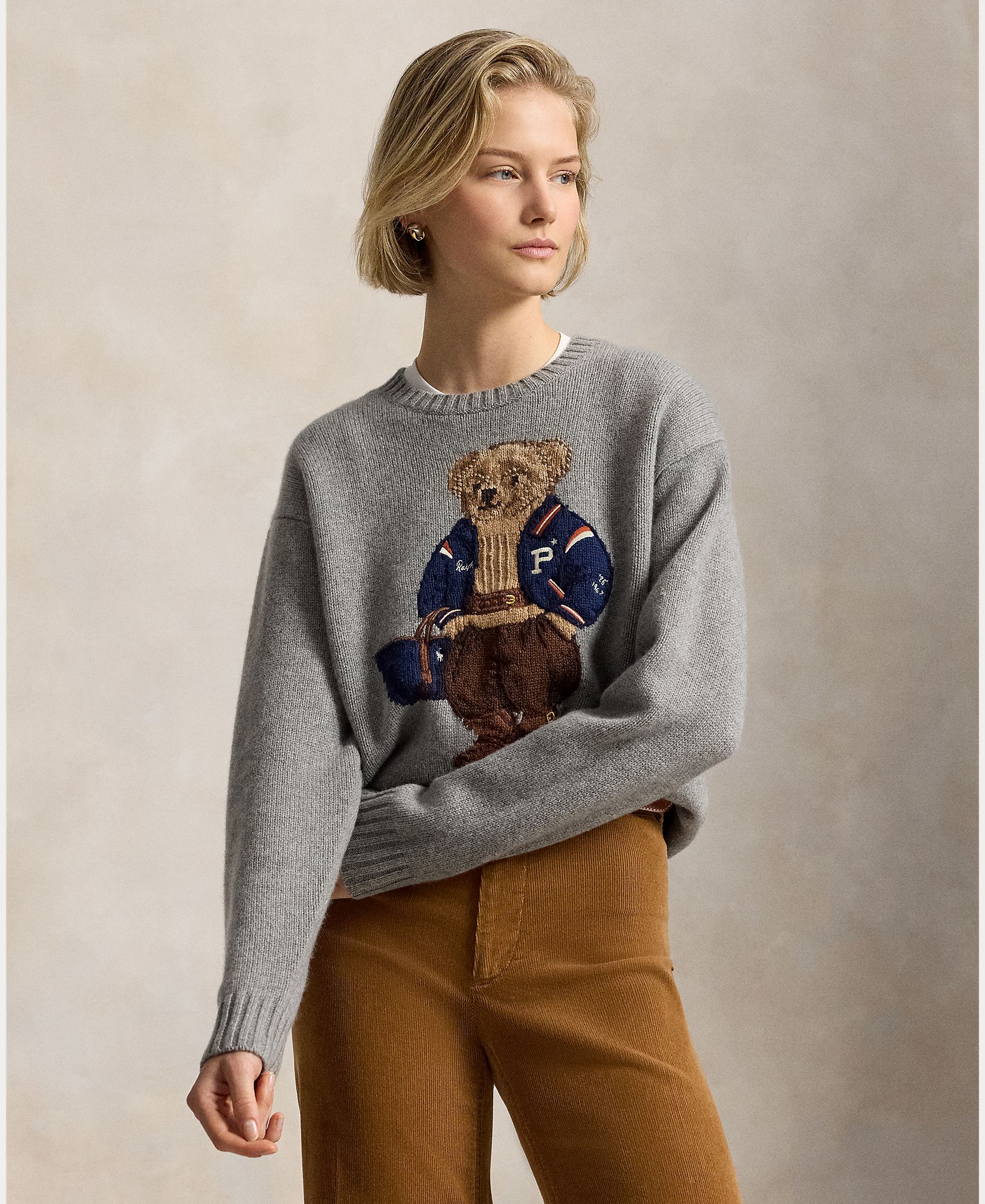 Imagem 0 de Camisola de Malha de Lã e Caxemira com Polo Bear