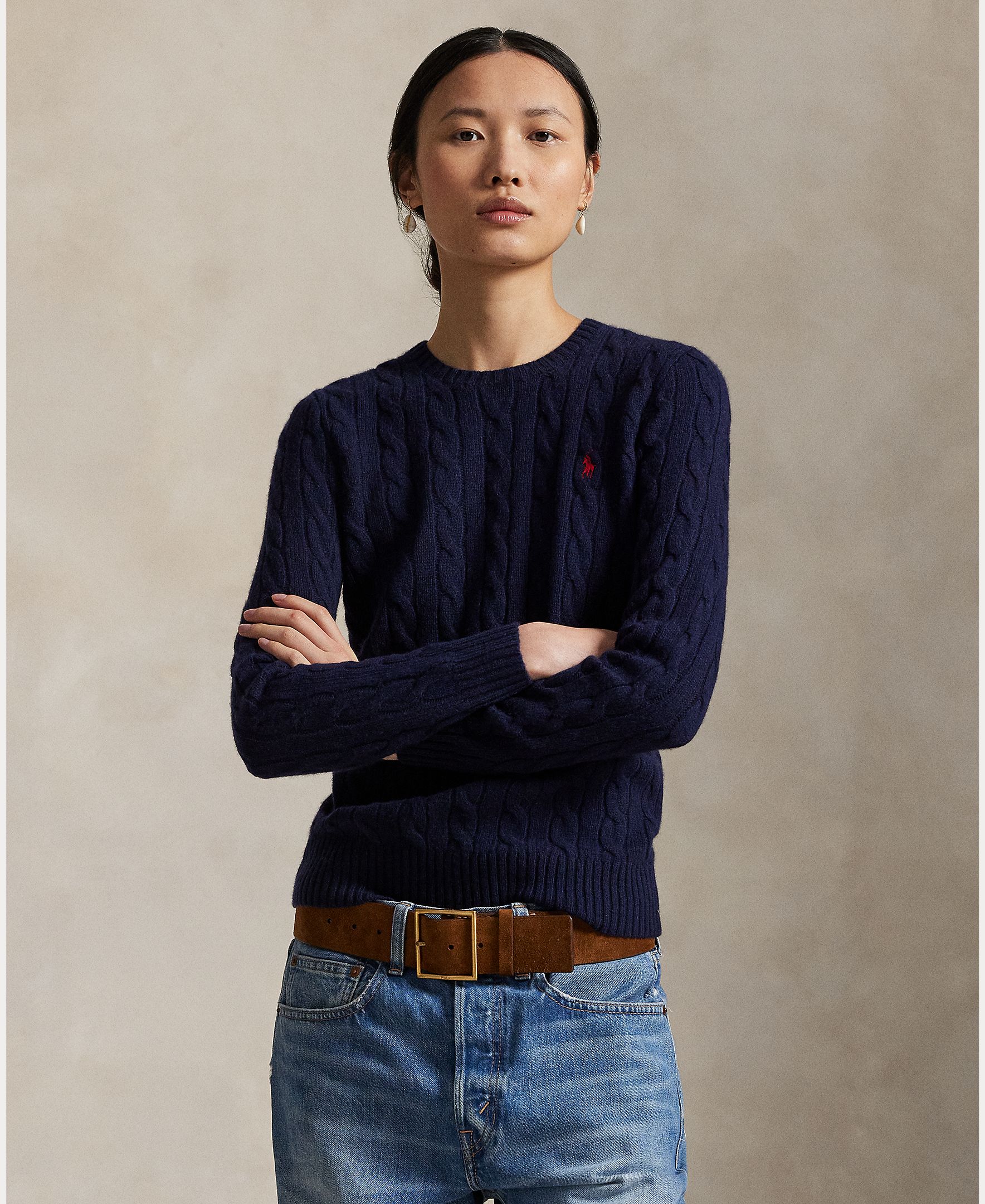 Polo Ralph Lauren - Jersey de mujer de lana y cachemira en punto de ochos.