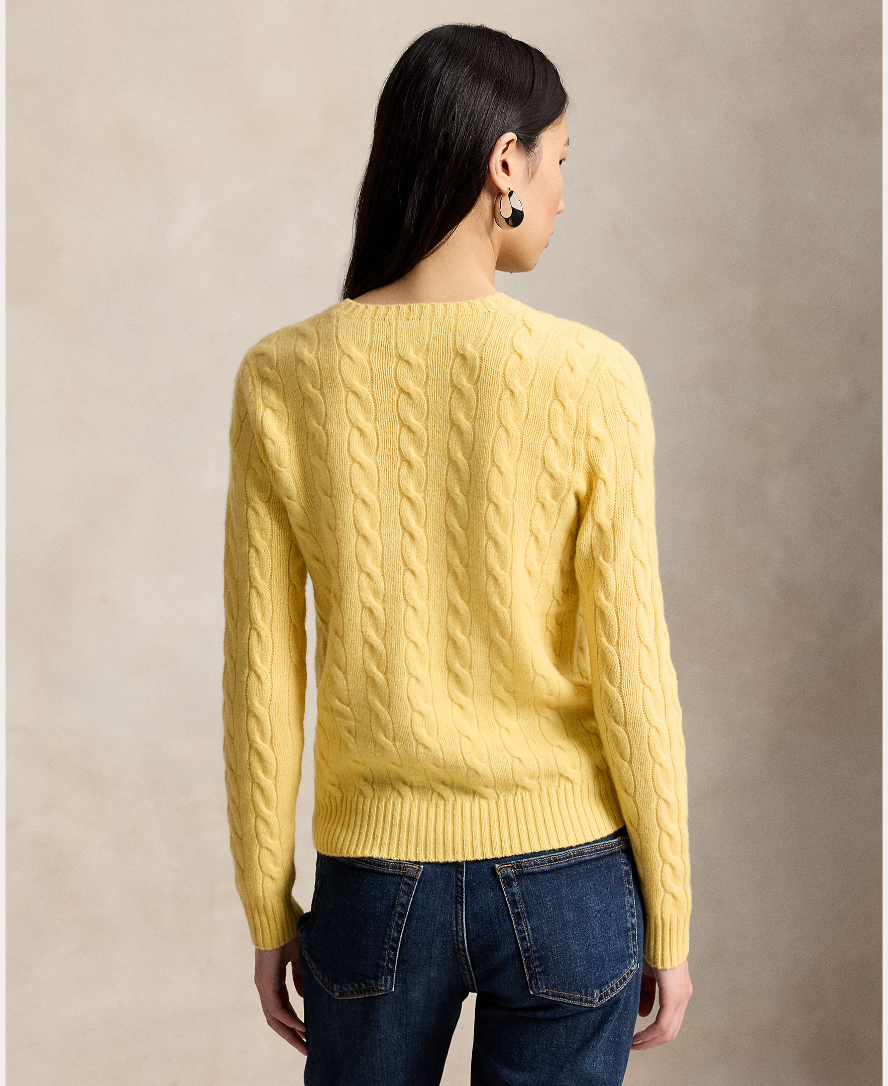 Camisola de Malha de Lã e Caxemira em Malha do Cabo Amarelo-3