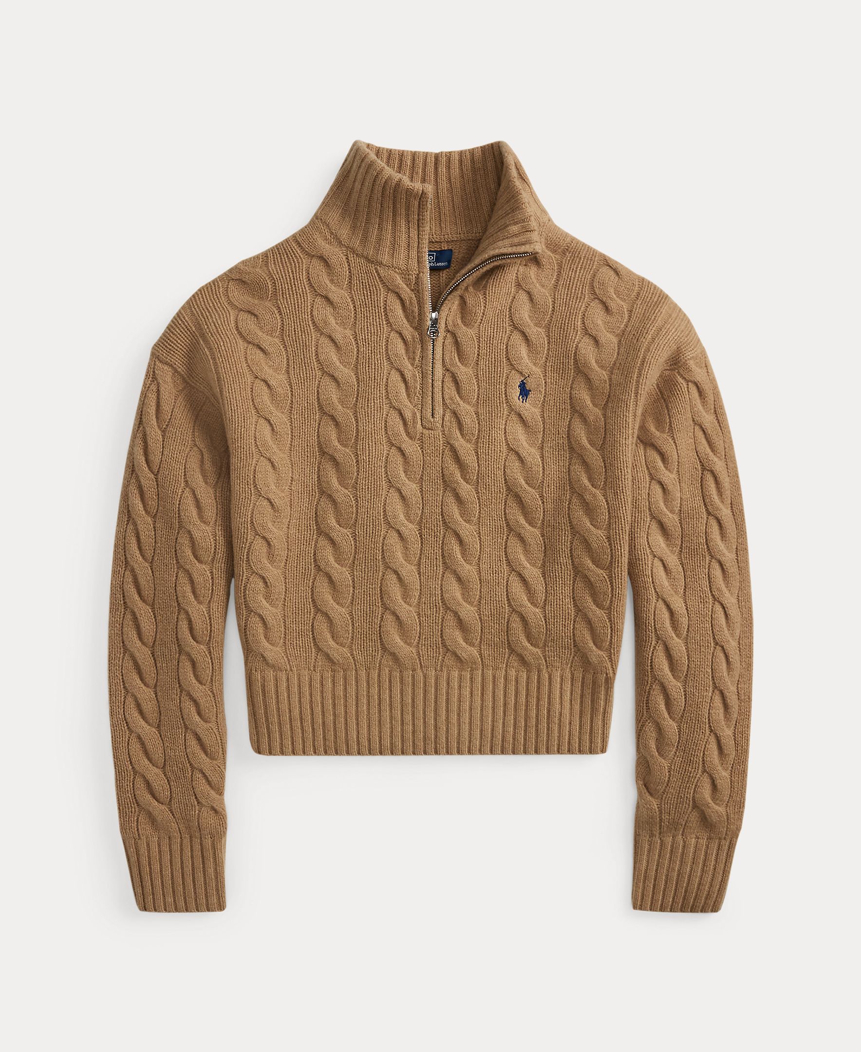 Jersey de mujer de lana y cachemira en punto de ochos - Polo Ralph Lauren - Marrón claro Marrón claro-6
