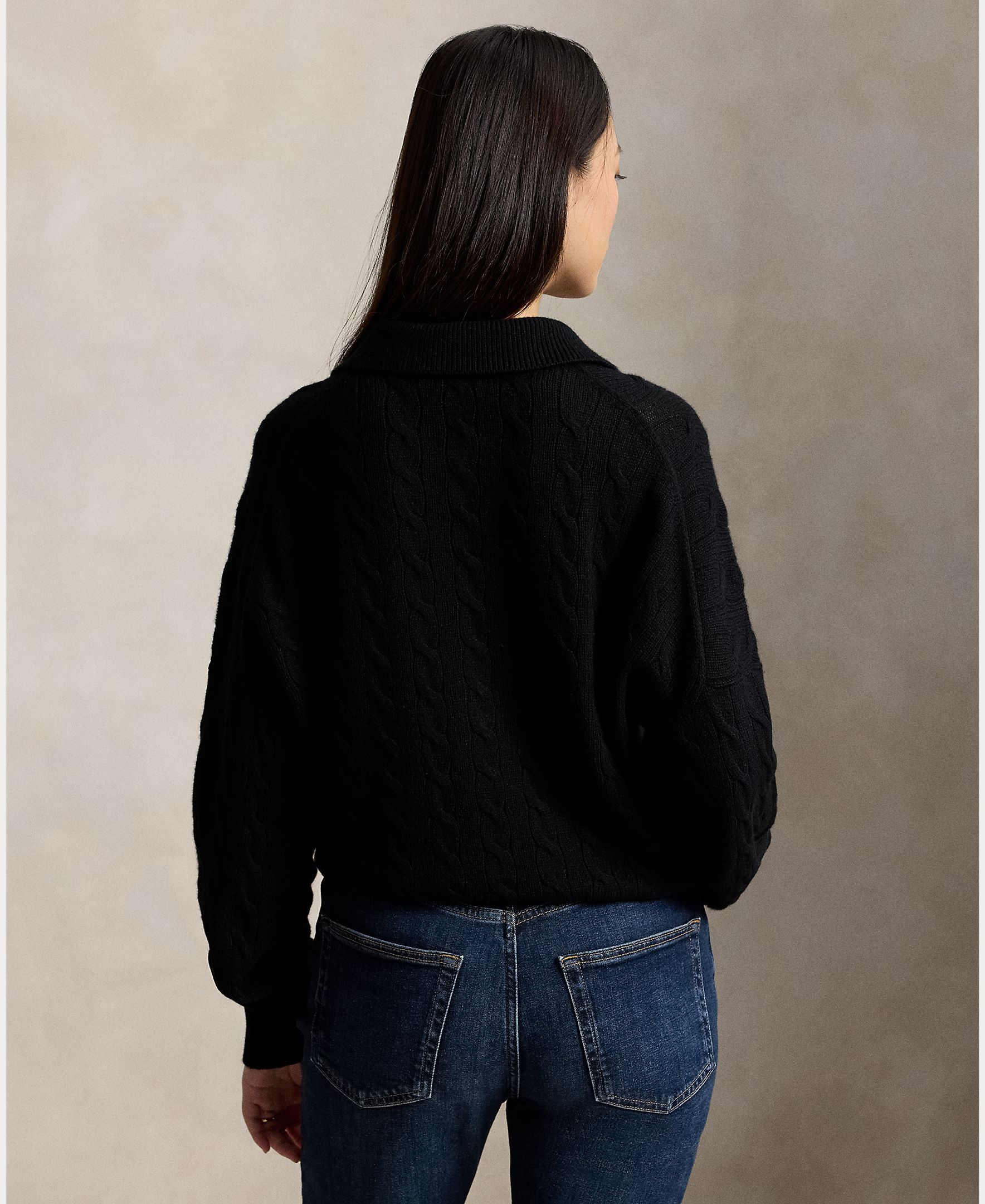 Jersey de mujer Henley en punto de ochos - Polo Ralph Lauren - Negro Negro-3