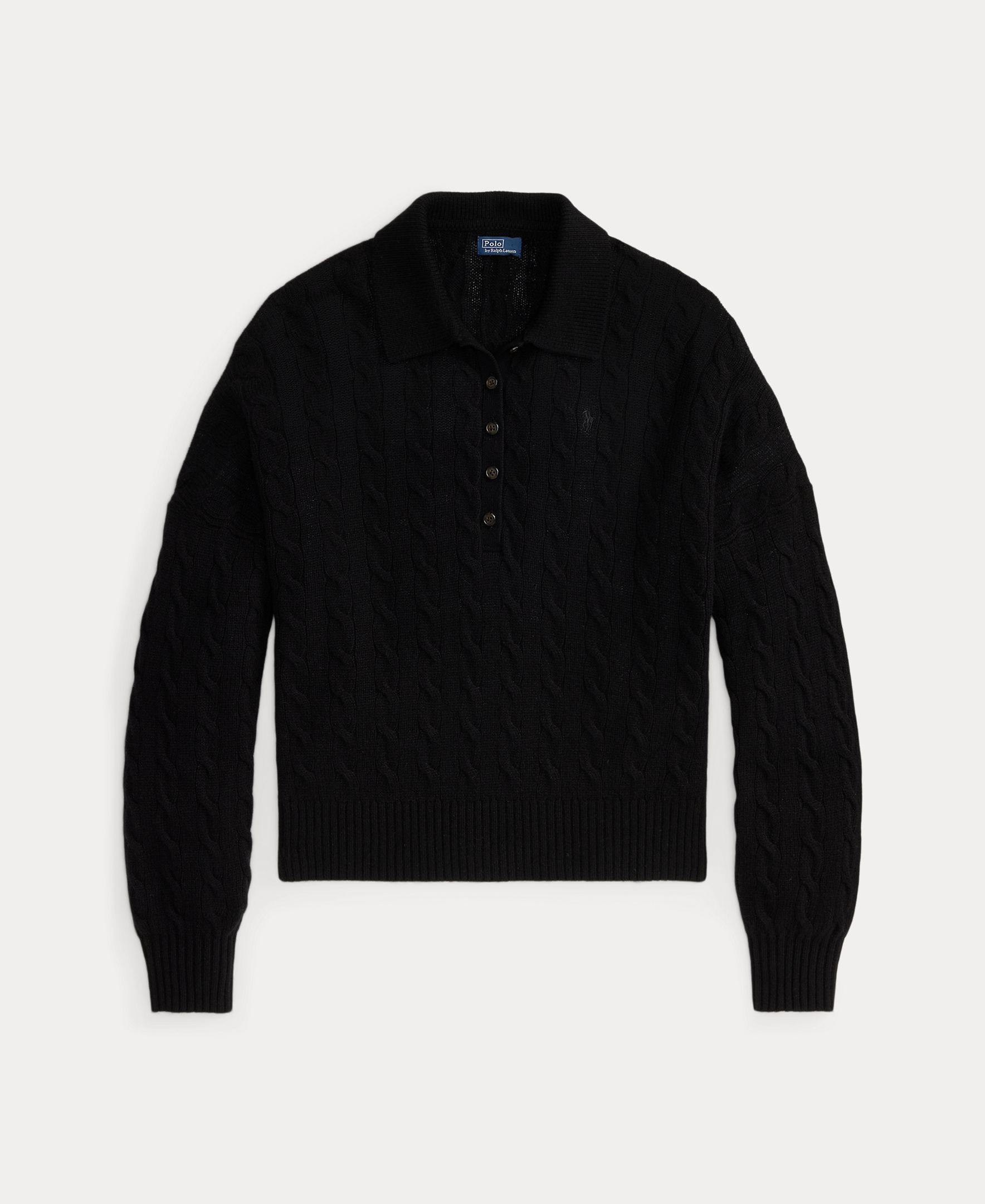 Jersey de mujer Henley en punto de ochos - Polo Ralph Lauren - Negro Negro-5