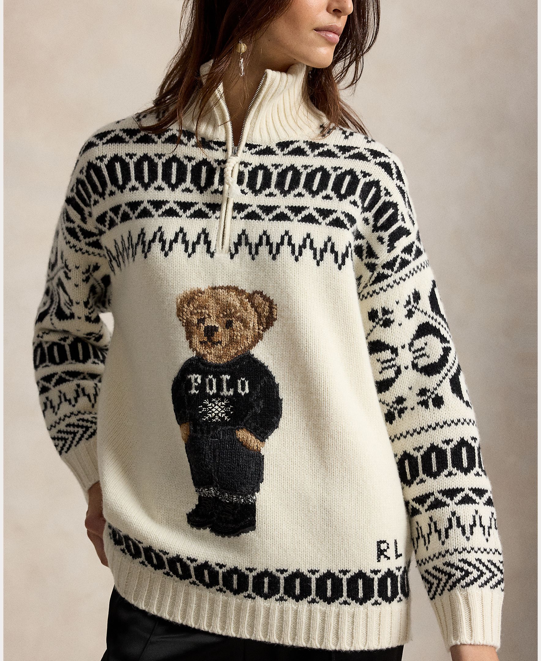 Jersey de mujer de cashmere y lana con Polo Bear - Polo Ralph Lauren - Crudo Crudo-4