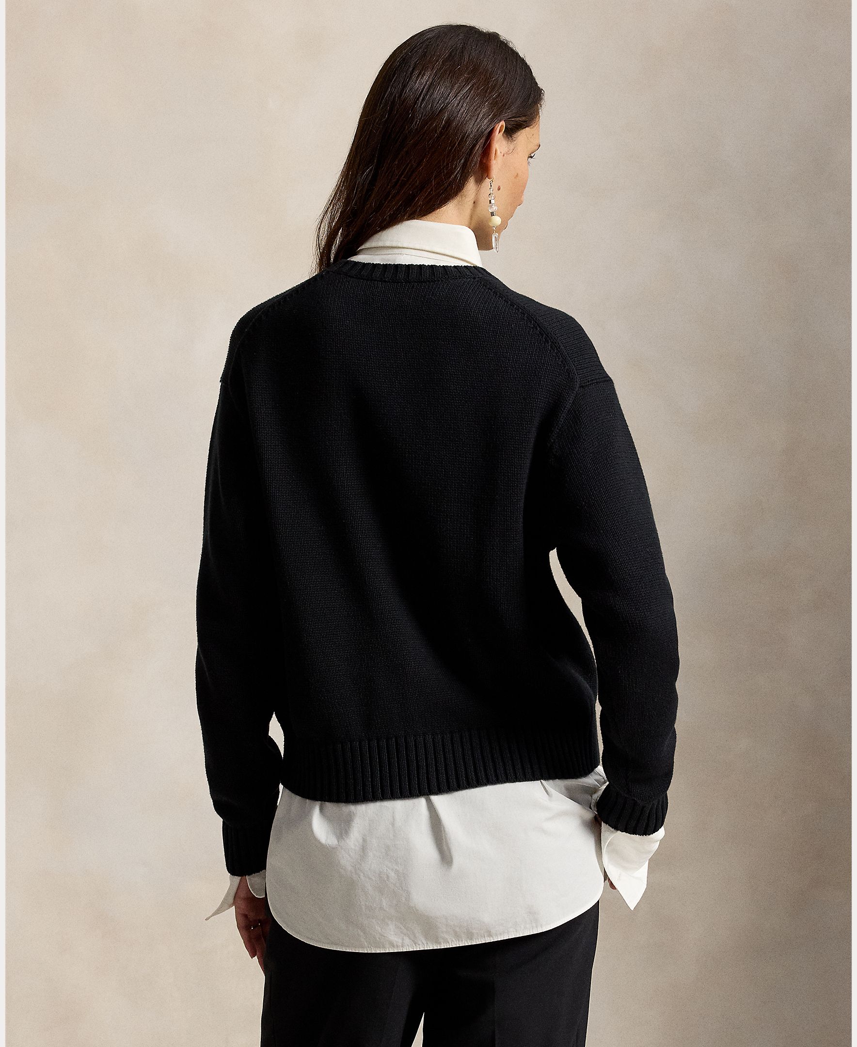 Jersey de mujer de algodón con Polo Bear - Polo Ralph Lauren - Negro Negro-3