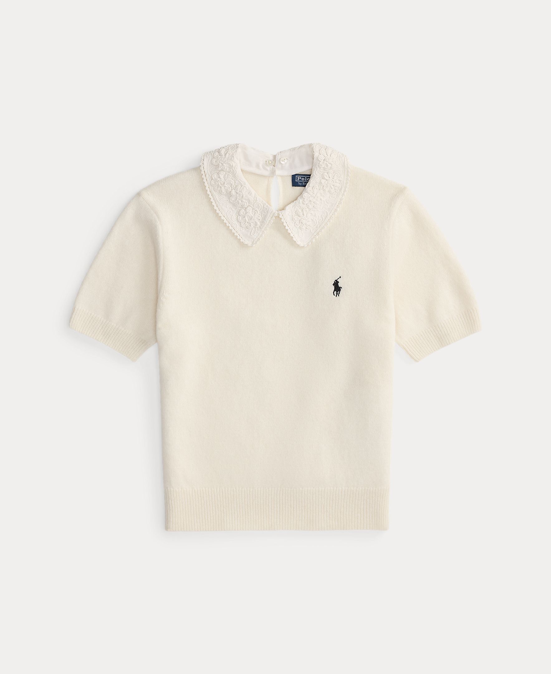 Jersey de mujer de lana de manga corta - Polo Ralph Lauren - Blanco Blanco-5
