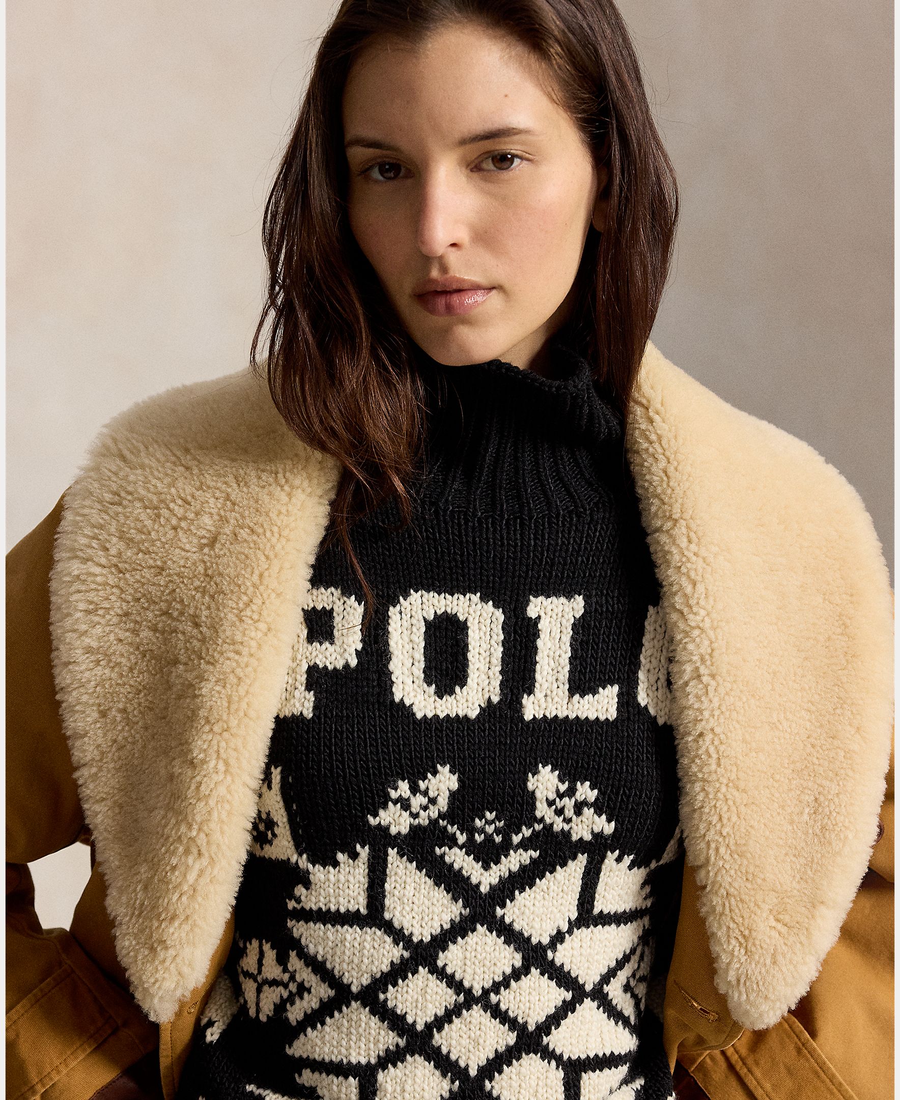 Jersey de mujer de lana con cuello alto - Polo Ralph Lauren - Negro Negro-5